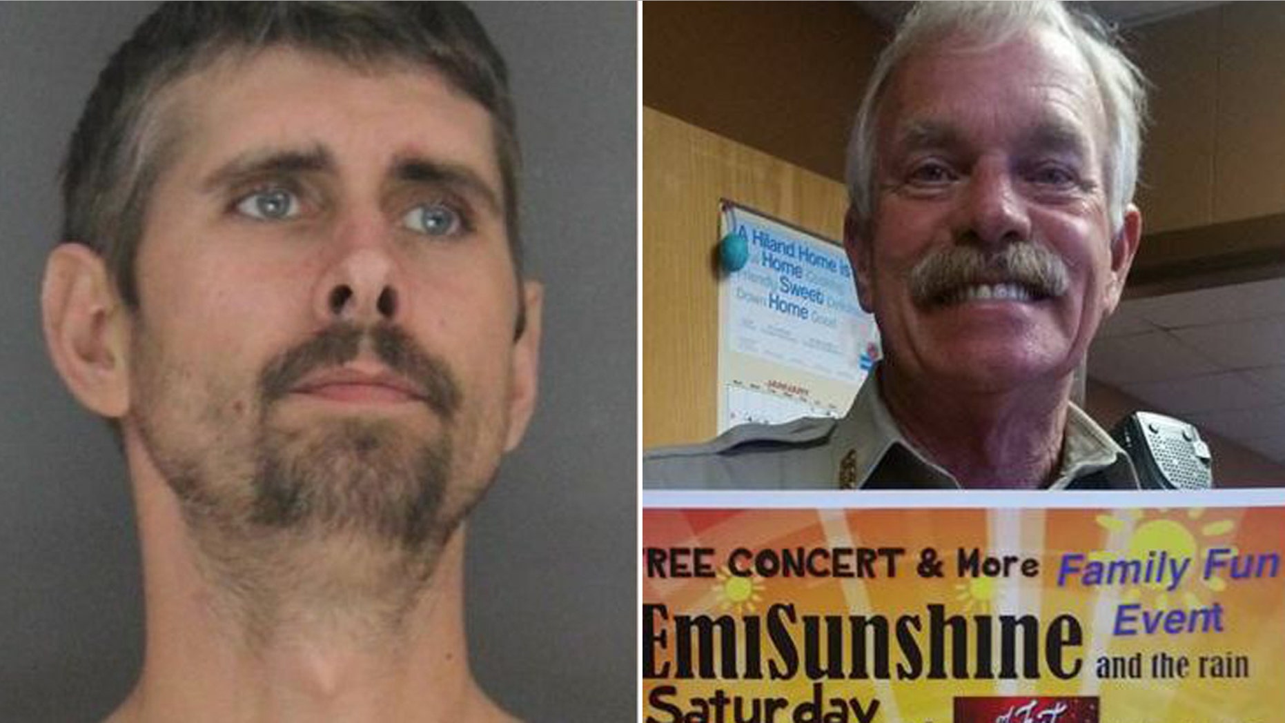 Billy Jones, left, is suspected of fatally shooting Sebastian County Sheriff's Deputy Bill Cooper, right, and Hackett Chief of Police Darrell Spells