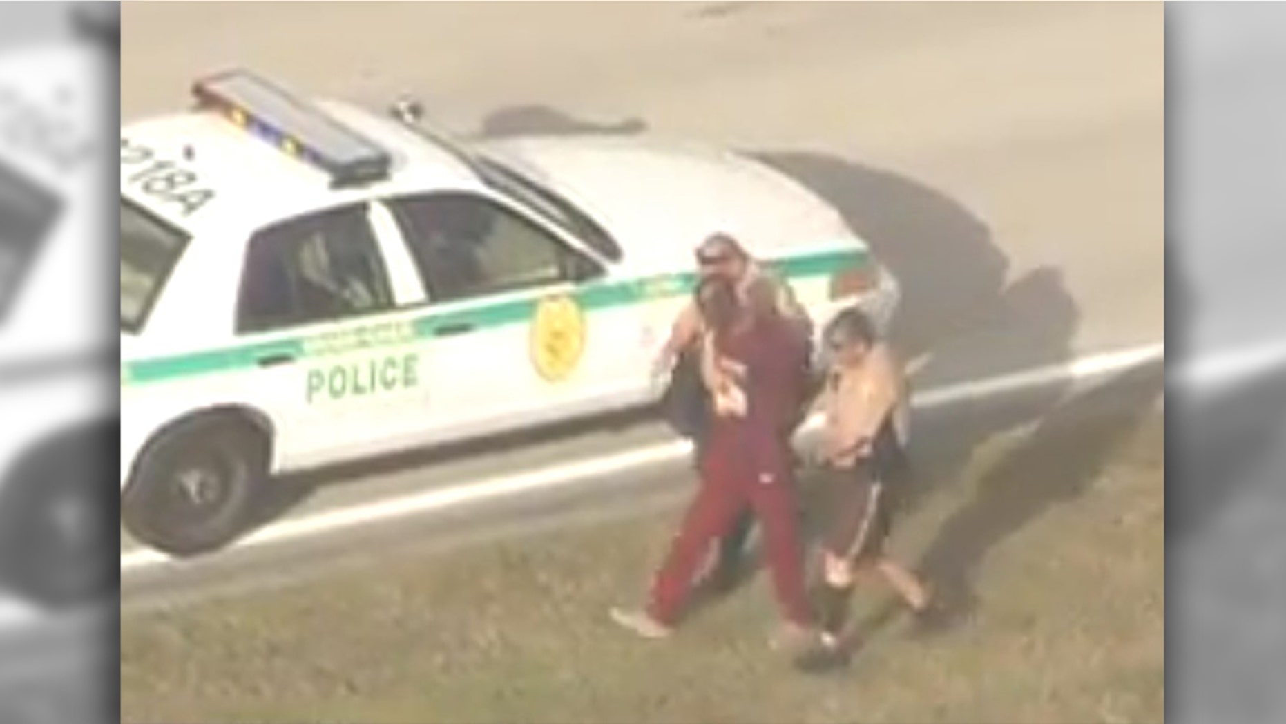 A man was detained Monday after he was spotted running around the tarmac of Miami International Airport.