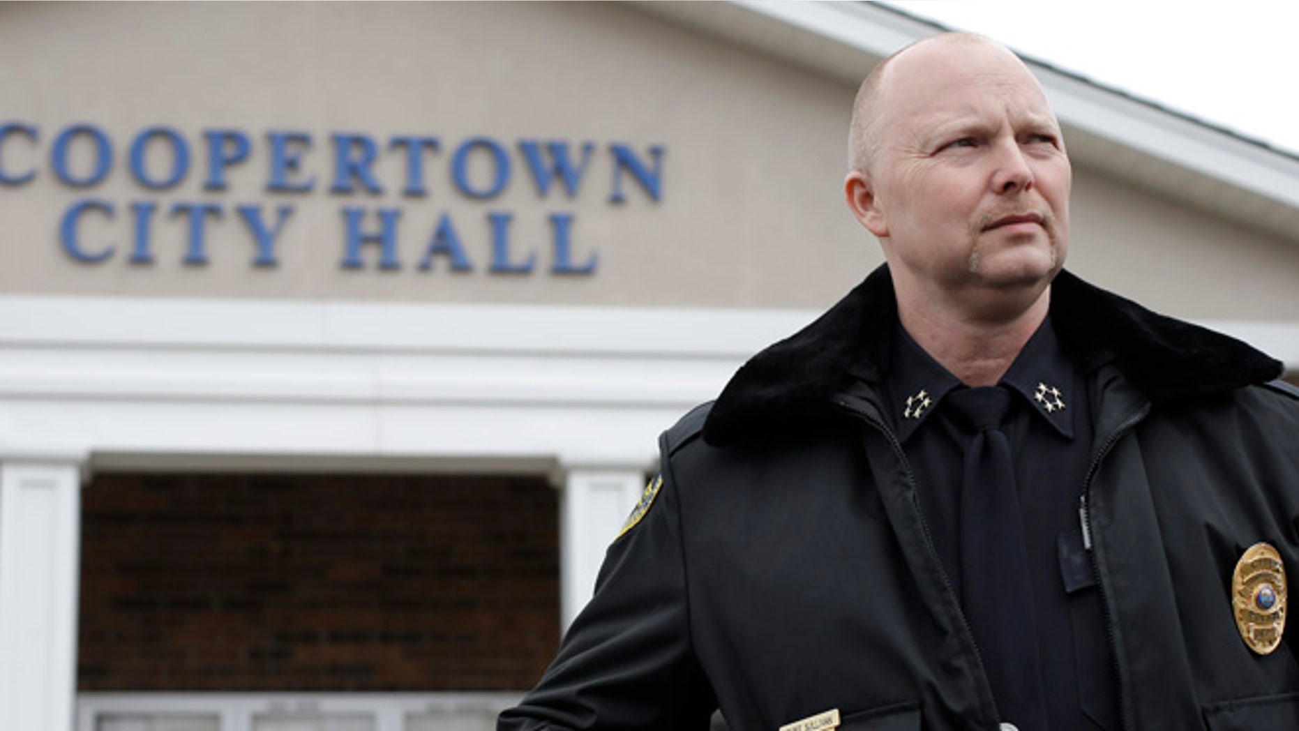 Feb. 13, 2013: Coopertown, Tenn., Police Chief Shane Sullivan at the Coopertown City Hall. The department was disbanded for several months last year after an officer was recorded using a racial slur to describe a black motorist. Sullivan, hired in Nov. 2012, is counting on using a lie-detector test to keep racists off his tiny police force. (AP)