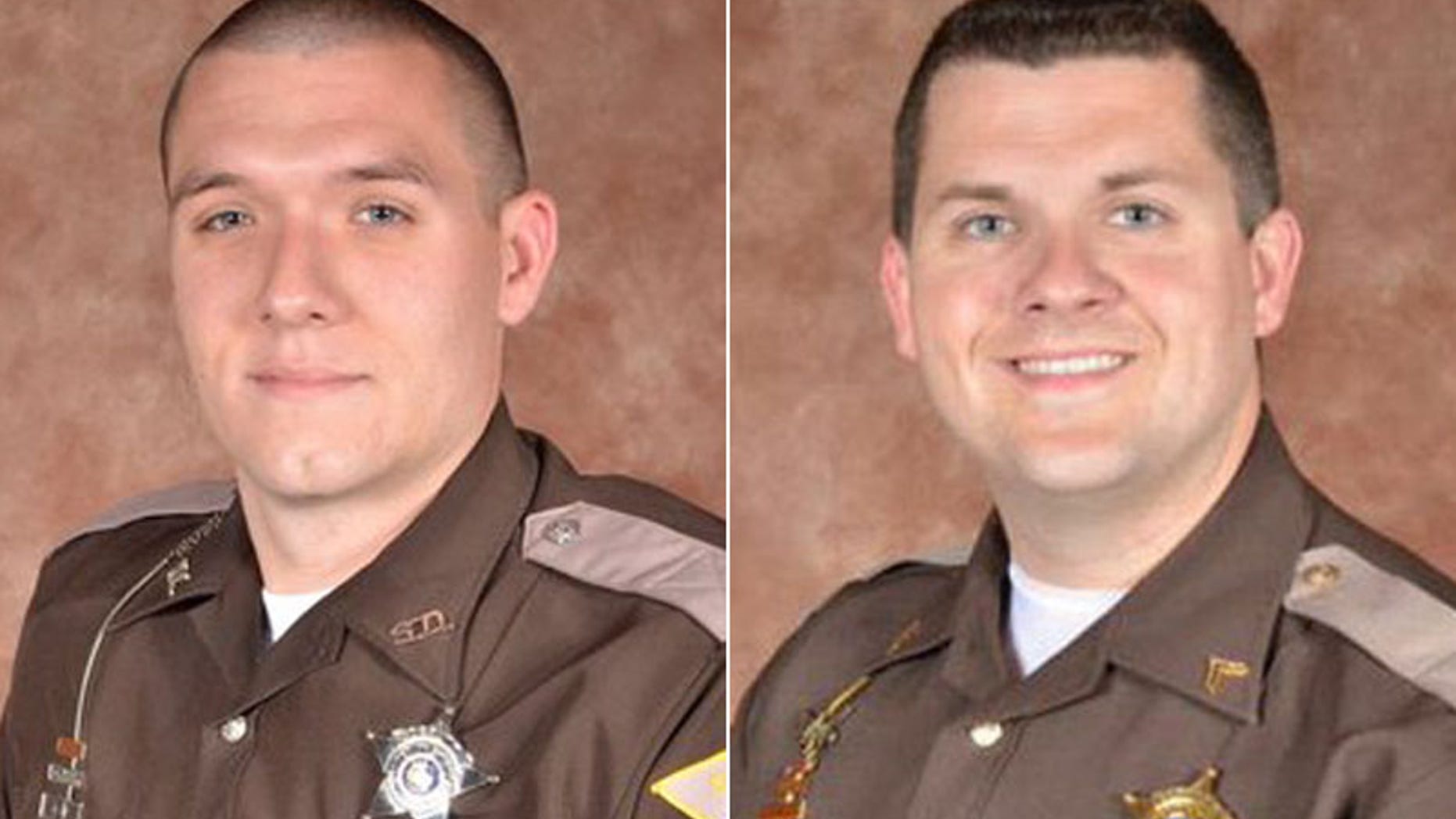 Deputy Carl Koontz, left, and Sergeant Jordan Buckley were shot while serving a warrant on Sunday.