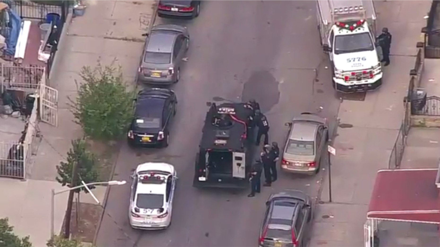 The scene of the shooting in Brooklyn, NY.
