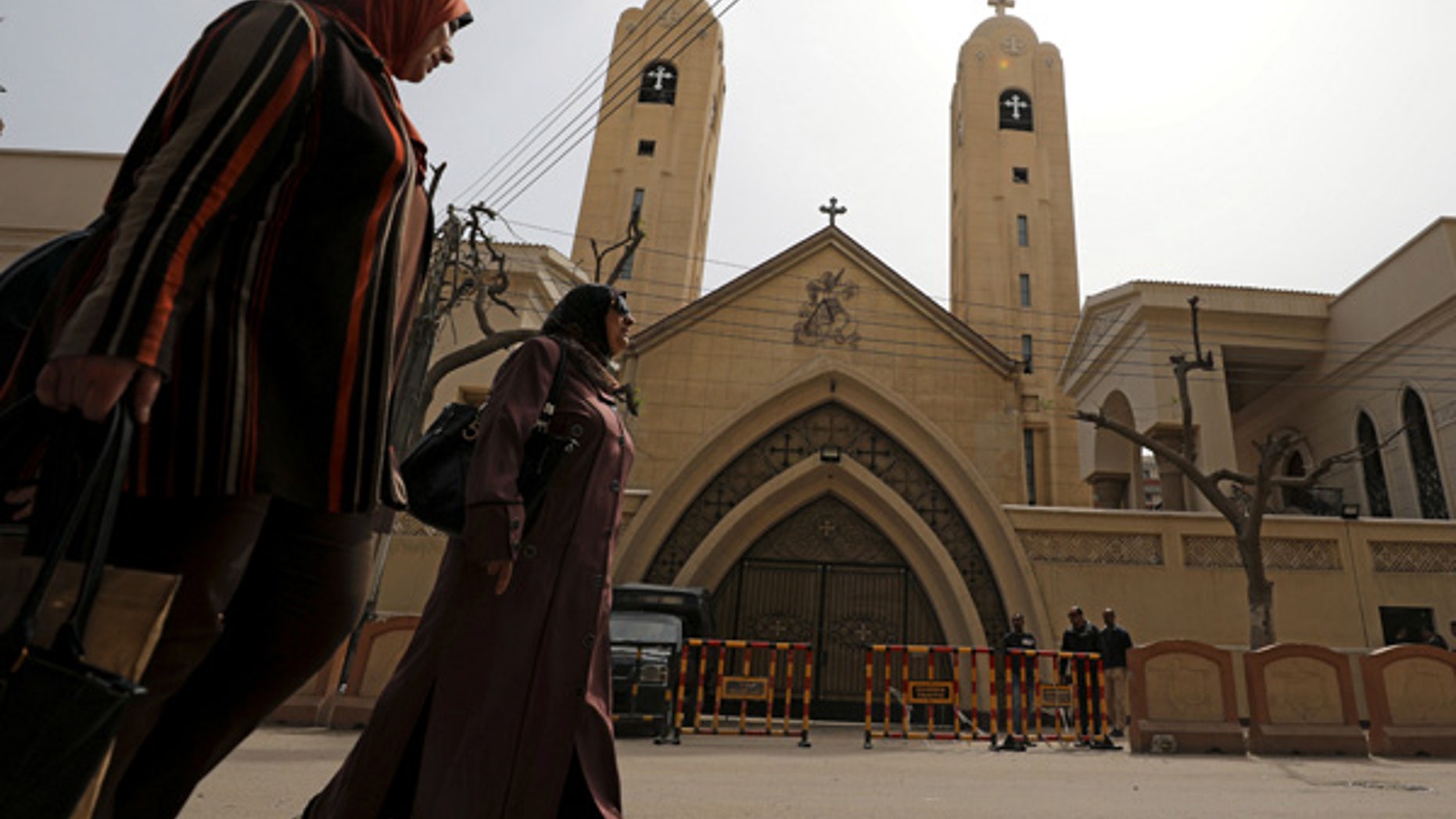 April 10, 2017 Women pass by the Coptic church that was bombed on Sunday in Tanta, Egypt. ISIS has recently increased their attacks on Egypt's Christian community.