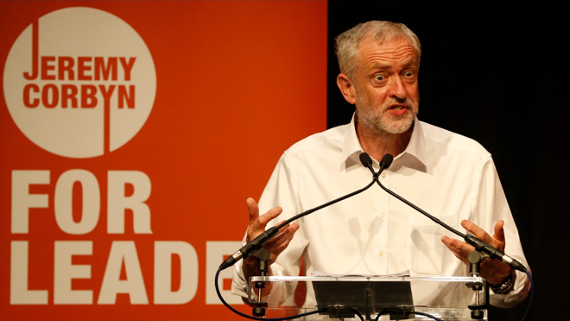 Aug 14, 2015: Labor Party leadership candidate Jeremy Corbyn speaks at a rally in the Edinburgh International Conference Center in Edinburgh, Scotland.