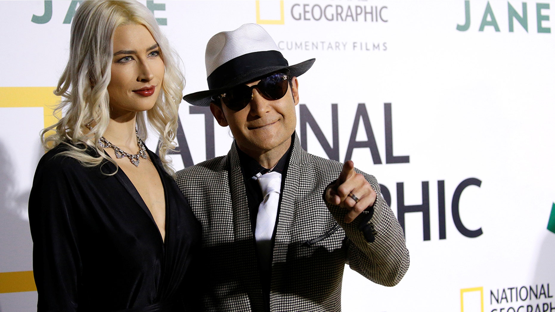 Actor Corey Feldman and his wife Courtney Anne Mitchell pose at the premiere for the documentary "Jane" in Los Angeles, California, U.S., October 9, 2017.