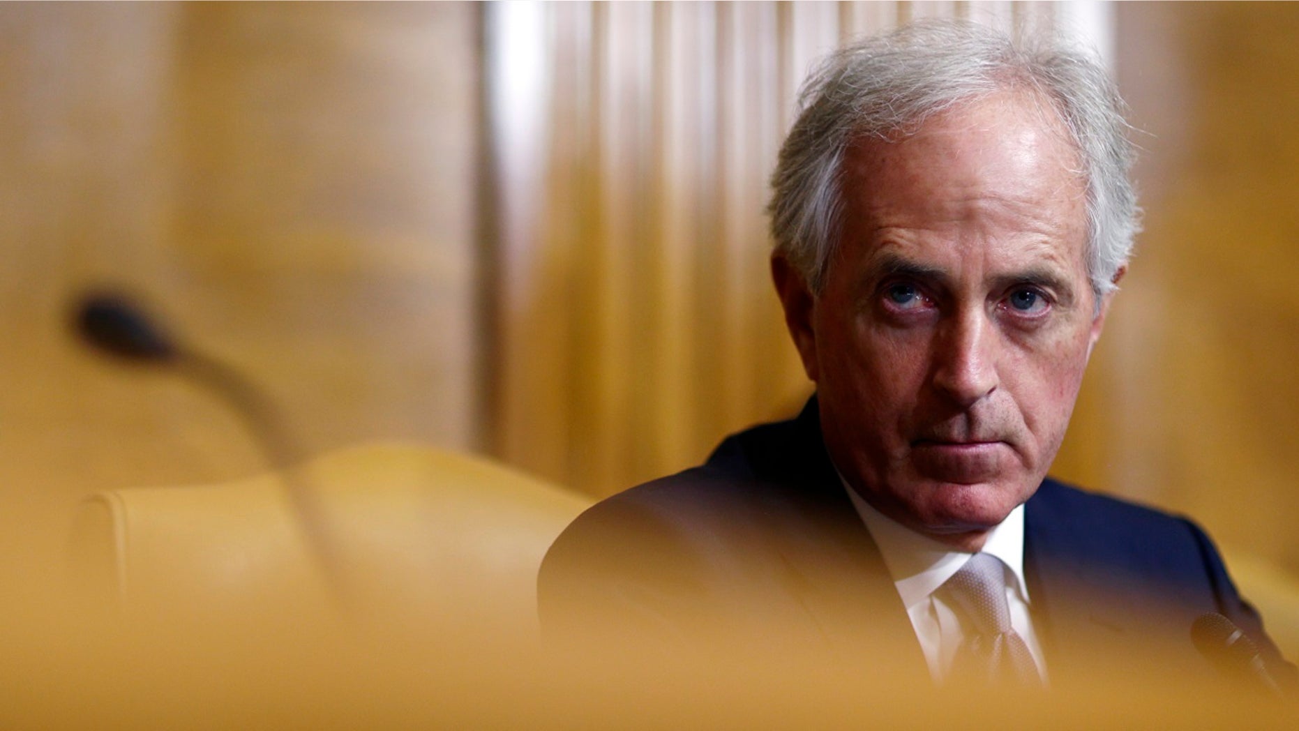 Sen. Bob Corker, R-Tenn., attends the Senate Budget Committee markup of the FY2018 Budget reconciliation legislation on Capitol Hill in Washington, U.S., Nov. 28, 2017.