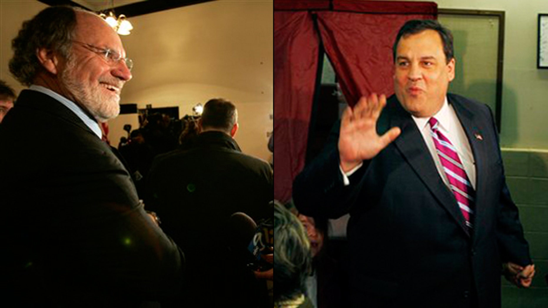 New Jersey Gov. Jon Corzine, left, faced off against Chris Christie, right, in the race for governor. (AP Photos)