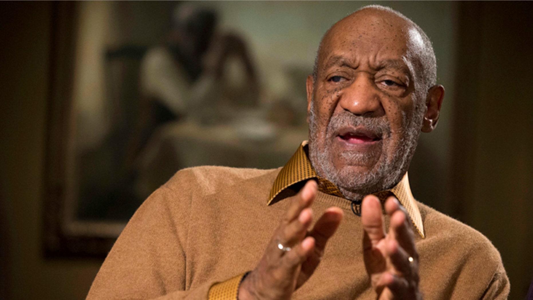 Nov. 6, 2014. Bill Cosby gestures during an interview at the Smithsonian's National Museum of African Art in Washington.