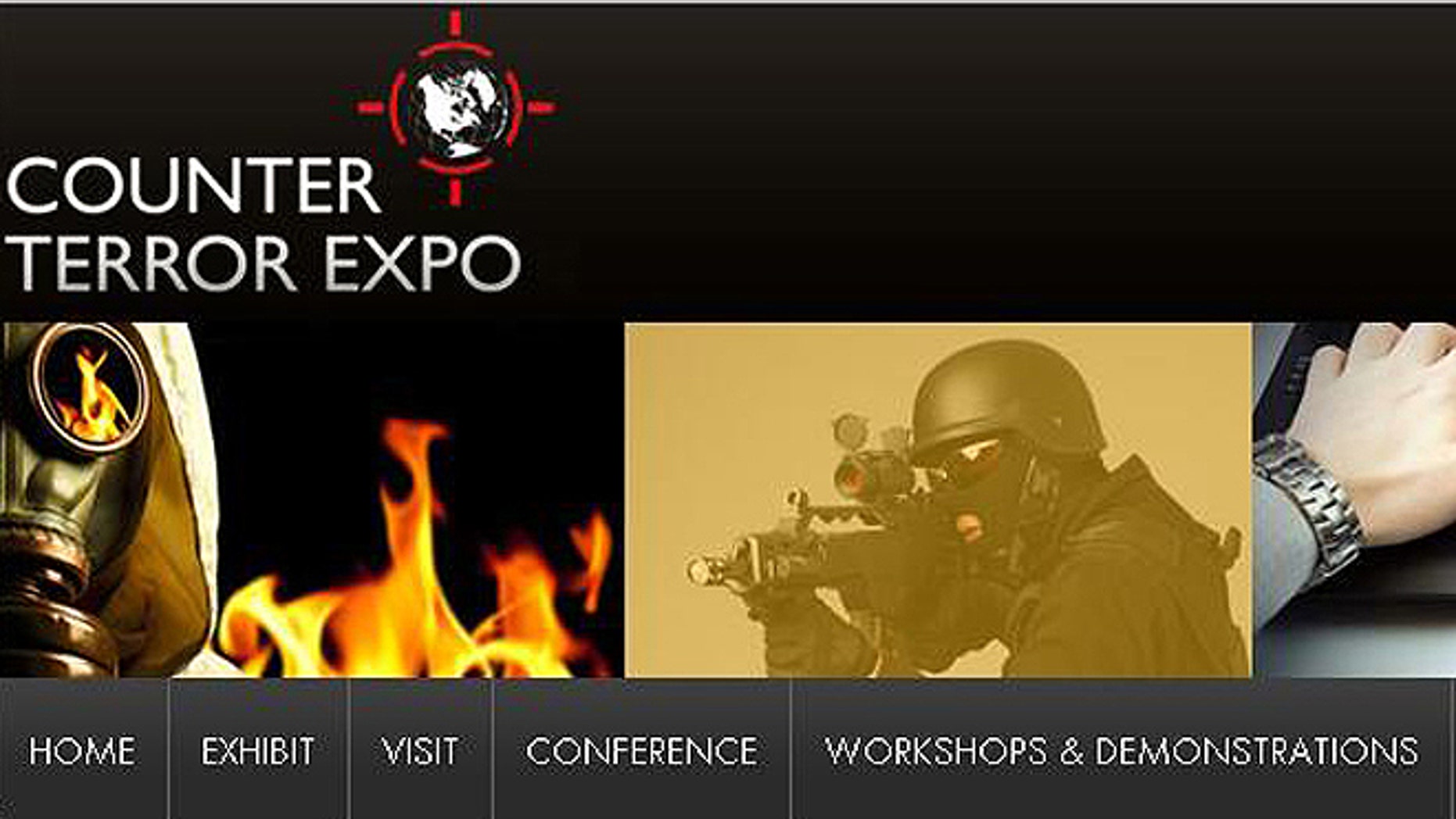 A screenshot of the webiste for the 2012 Counter Terror Expo -- held April 25 and 26 in London -- where the latest security products were on display.