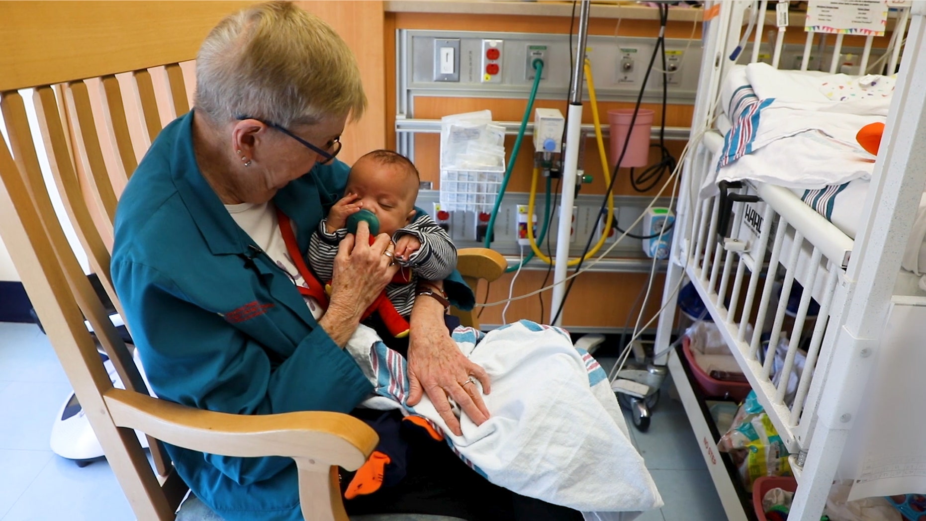 Joan Hart is a "grandma cuddler" at in the NICU at NewYork-Presbyterian Morgan Stanley Children's Hospital.