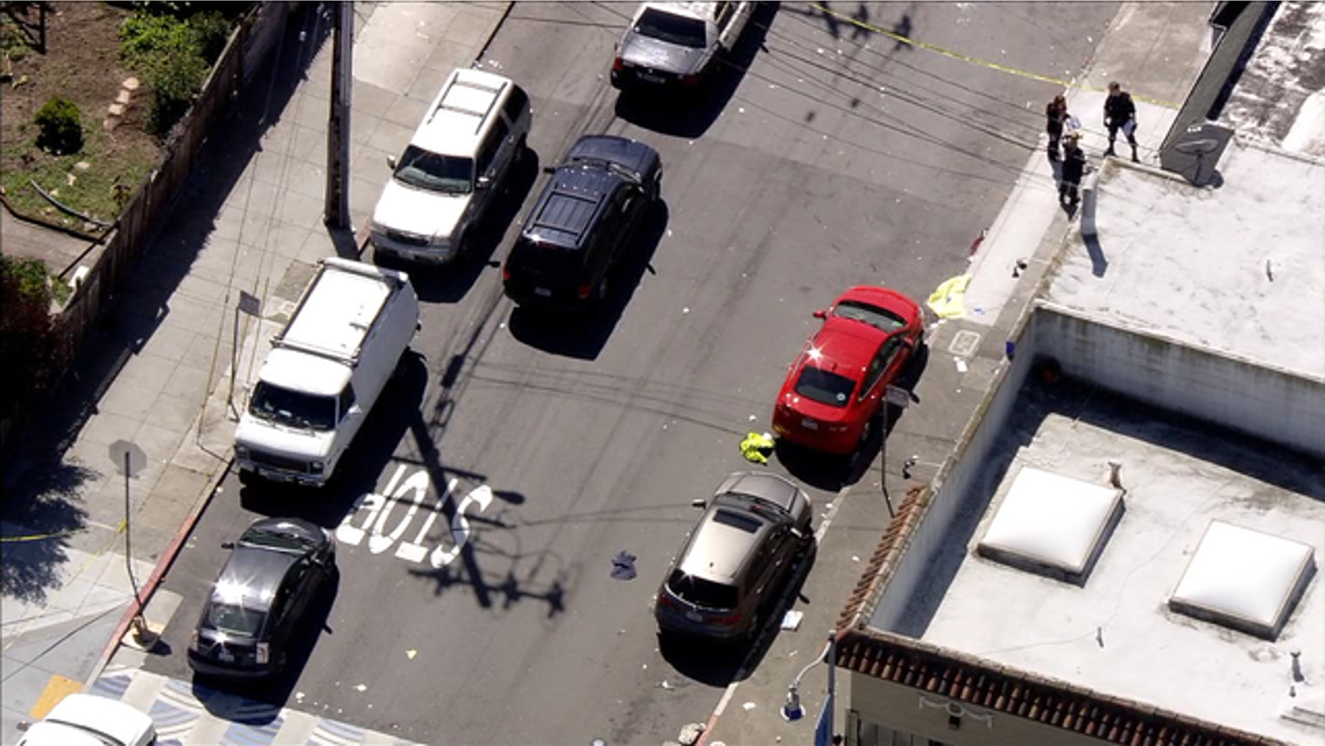 Scene of the crime where an elderly woman was shot and killed.