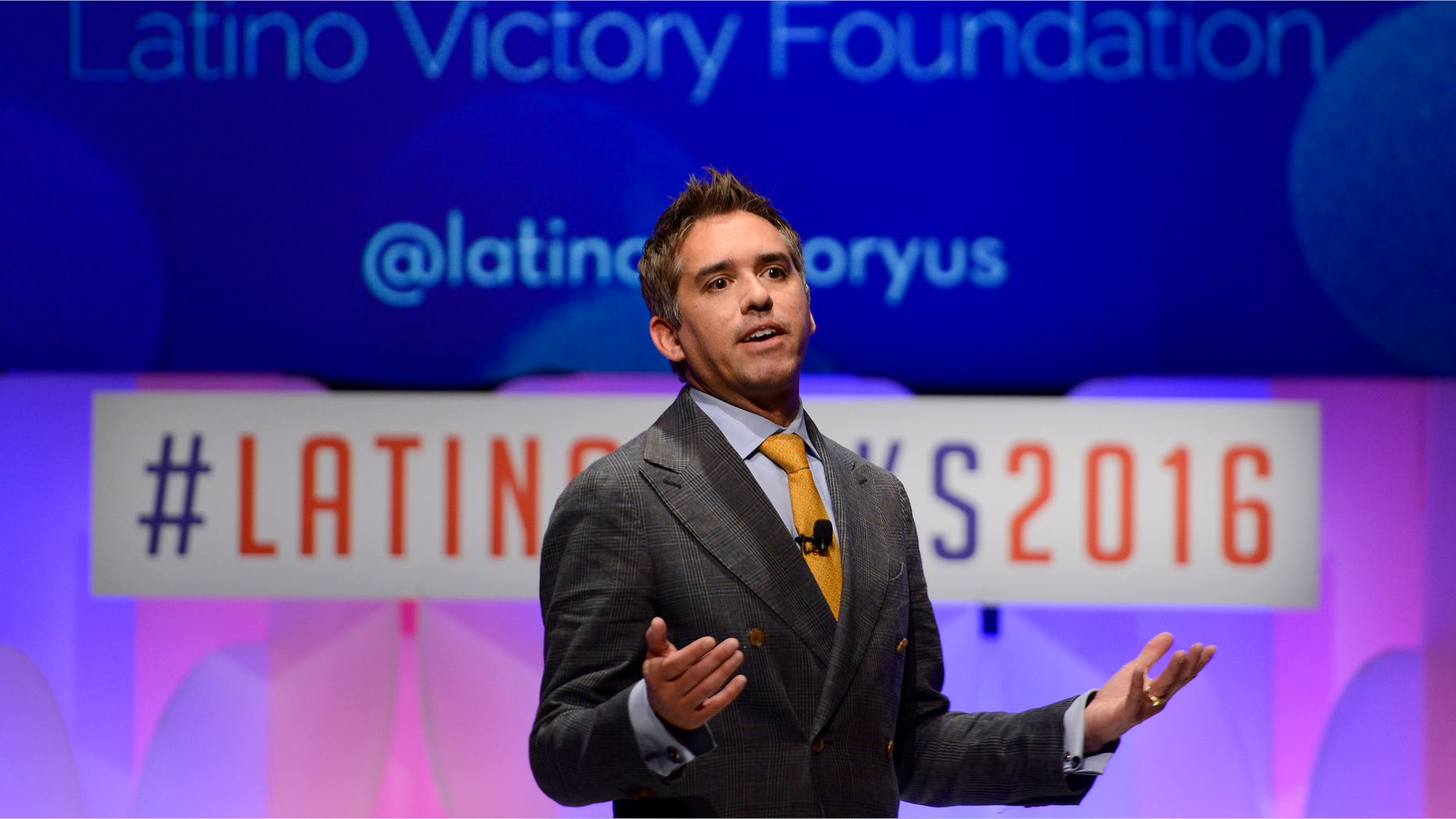 WASHINGTON, DC - MAY 04: Cristobal Alex makes opening remarks during Latino Talks at the Wooly Mammoth Theater May 4, 2016 in Washington, DC. (Photo by Leigh Vogel/Getty Images) on May 4, 2016 in Washington, DC. (Photo by Leigh Vogel/Getty Images)