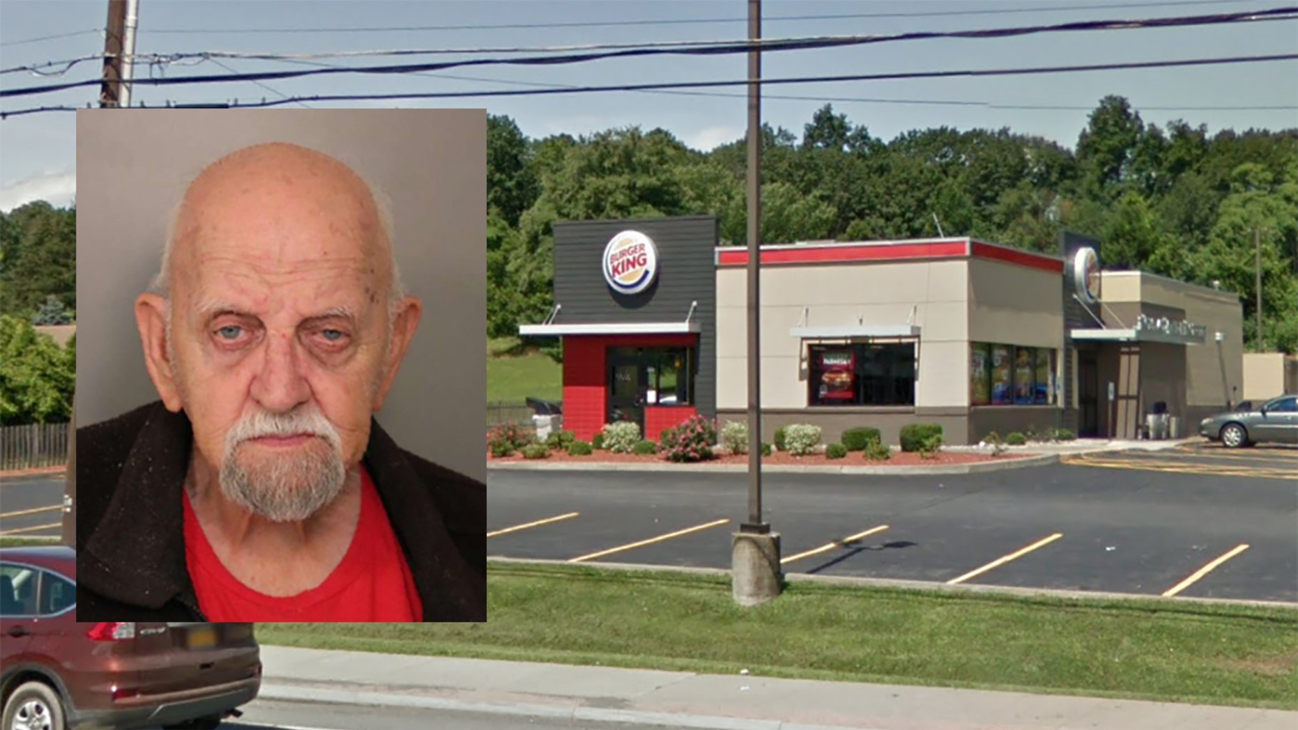 Henry Crobok, 79, was charged with criminal mischief after he was caught pruning the restaurant's trees.