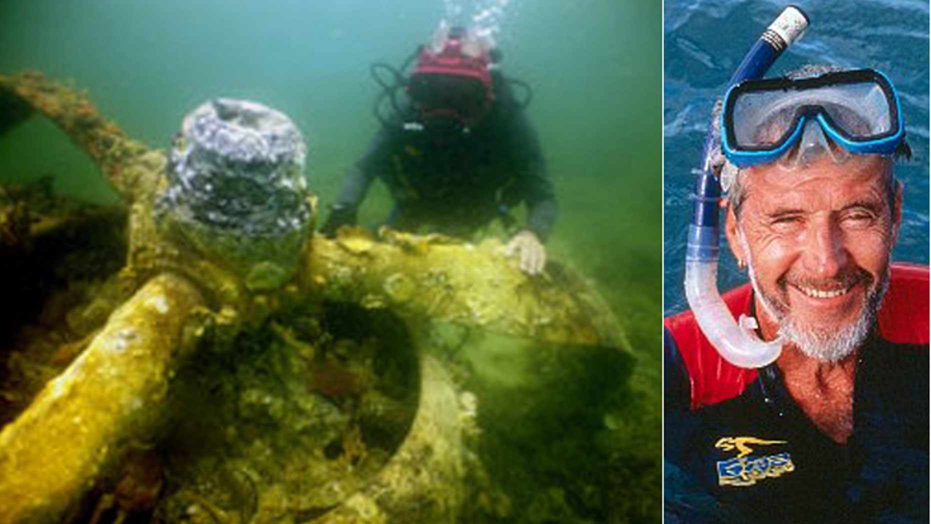 Ben Cropp, whown here diving an airplane wreck, believes he is close to finding proof that Portuguese sailors found Australia long before the Dutch, who are credited with discovering it. (Ben Cropp)