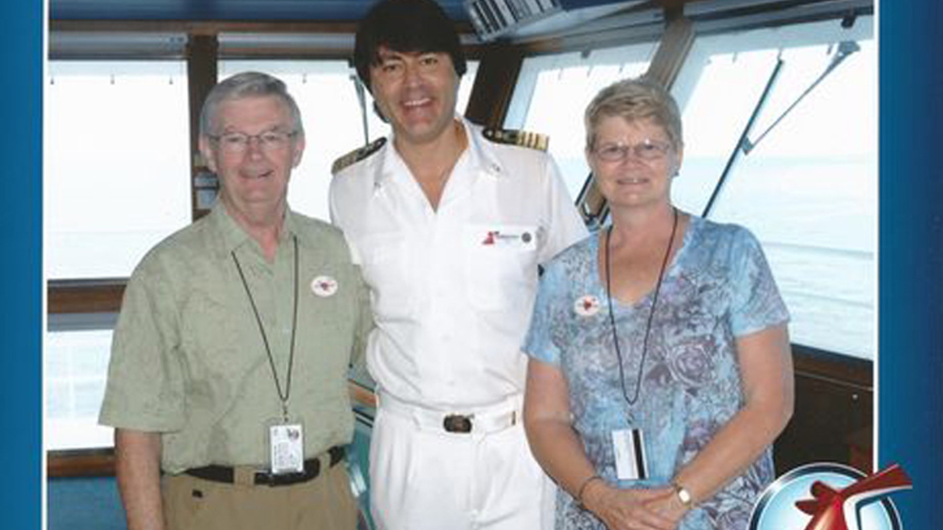 The Caffarys pose on the Carnival Sensation.