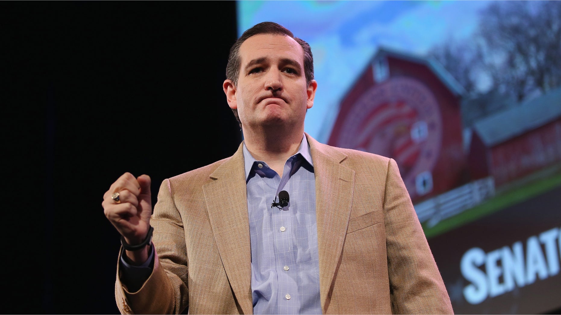 DES MOINES, IA - JANUARY 24: U.S. Sen. Ted Cruz (R-TX) speaks to guests at the Iowa Freedom Summit on January 24, 2015 in Des Moines, Iowa. The summit is hosting a group of potential 2016 Republican presidential candidates to discuss core conservative principles ahead of the January 2016 Iowa Caucuses. (Photo by Scott Olson/Getty Images)