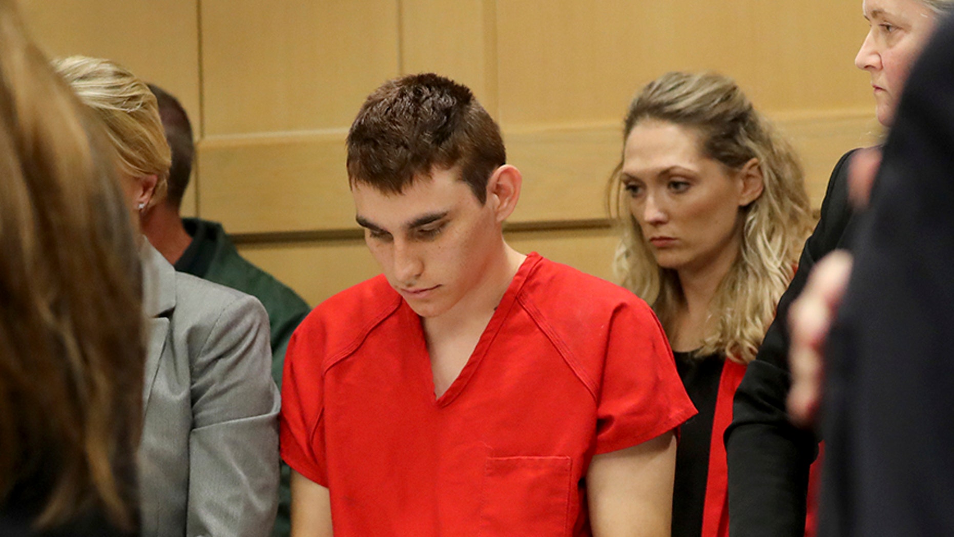 Feb. 19, 2018: Nikolas Cruz appears in court for a status hearing before Broward Circuit Judge Elizabeth Scherer in Fort Lauderdale, Fla.