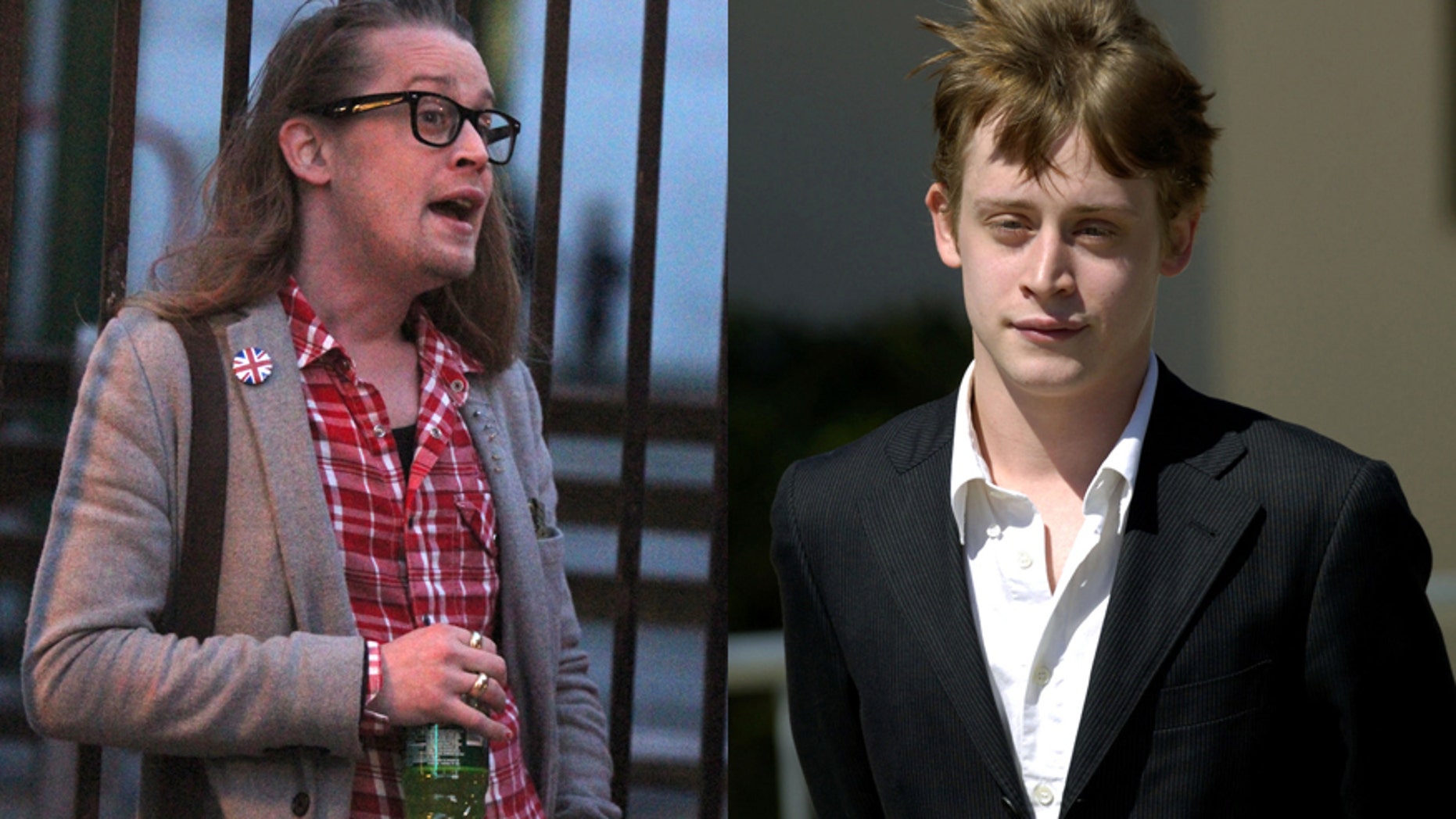 Actor Macaulay Culkin in 2016 (left) and in 2005 (right).