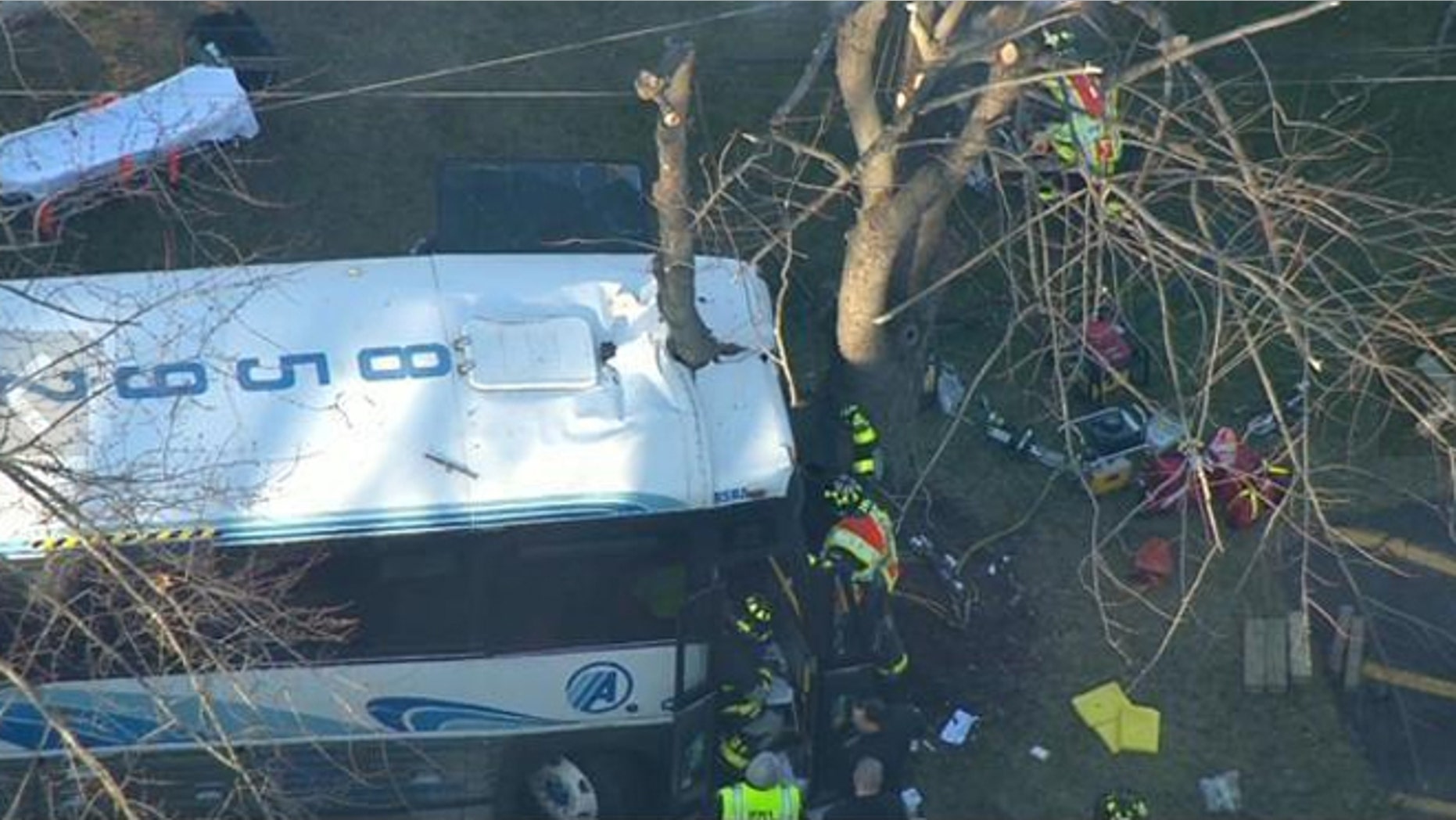 A school bus and a passenger bus were involved in a serious accident on Route 9 in Old Bridge, N.J.