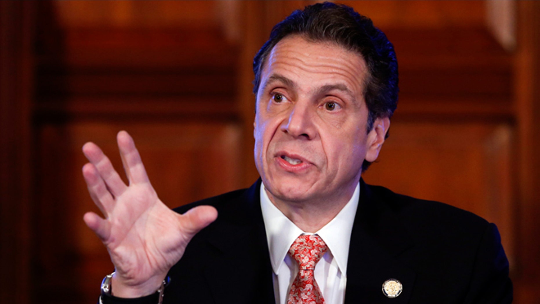 Dec. 17, 2014: New York Gov. Andrew Cuomo talks during a cabinet meeting in Albany, N.Y.