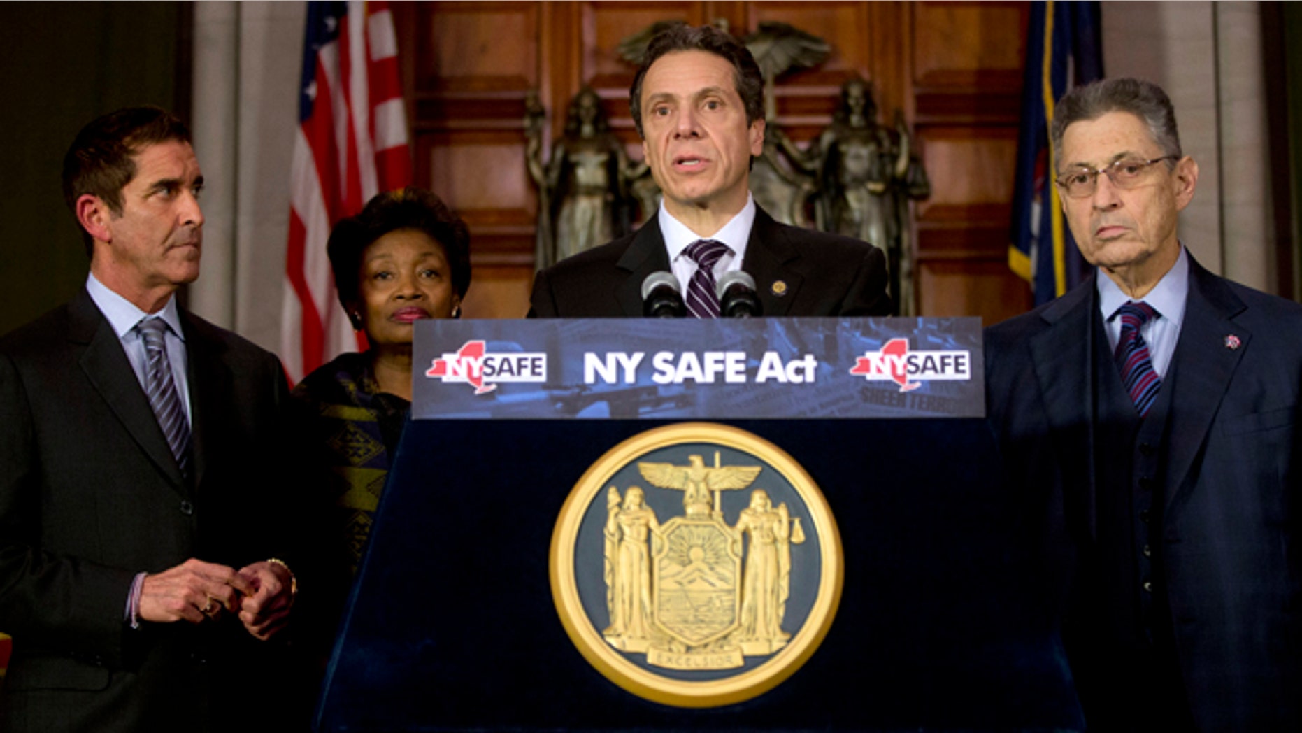 Jan. 15, 2013: New York Gov. Andrew Cuomo speaks after signing New York's Secure Ammunition and Firearms Enforcement Act into law in Albany, N.Y.