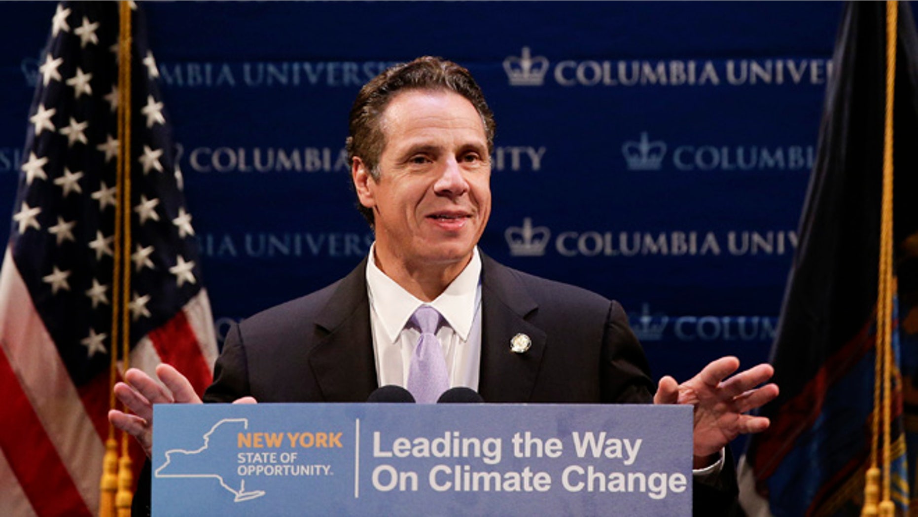 Oct. 8, 2015: New York Governor Andrew Cuomo announces New York's involvement in the Under 2 MOU coalition in New York. (AP)