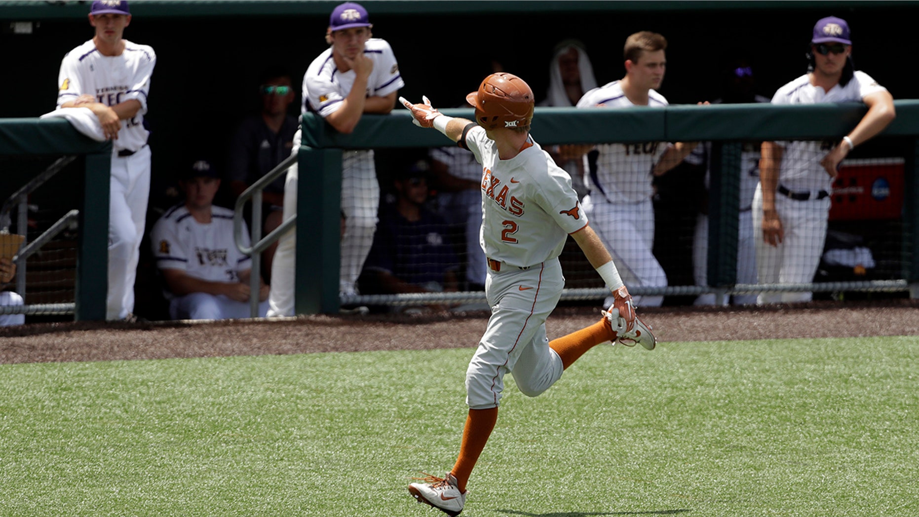 Kody Clemens celebrates a home run against Tennessee Tech.
