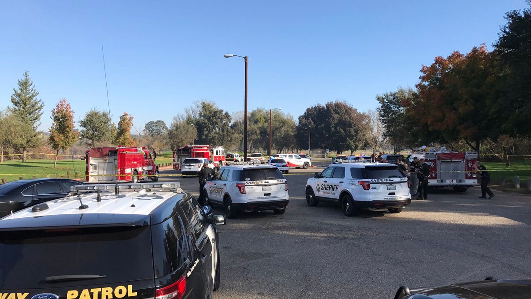 The scene where a sheriff's deputy was killed in the line of duty on Sunday.