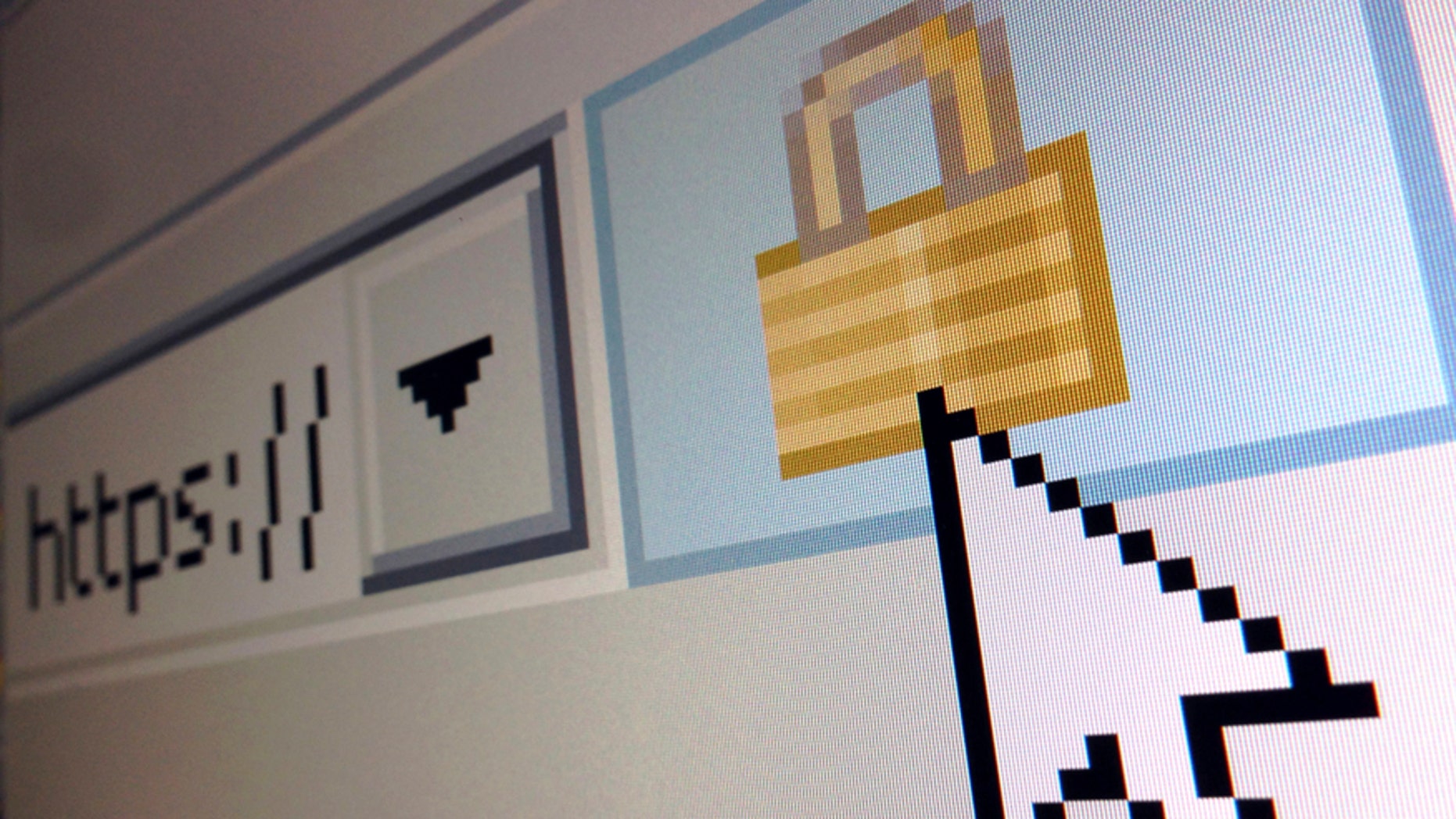 A lock icon, signifying an encrypted Internet connection, is seen on an Internet Explorer browser in a photo illustration in Paris April 15, 2014. (REUTERS/Mal Langsdon)