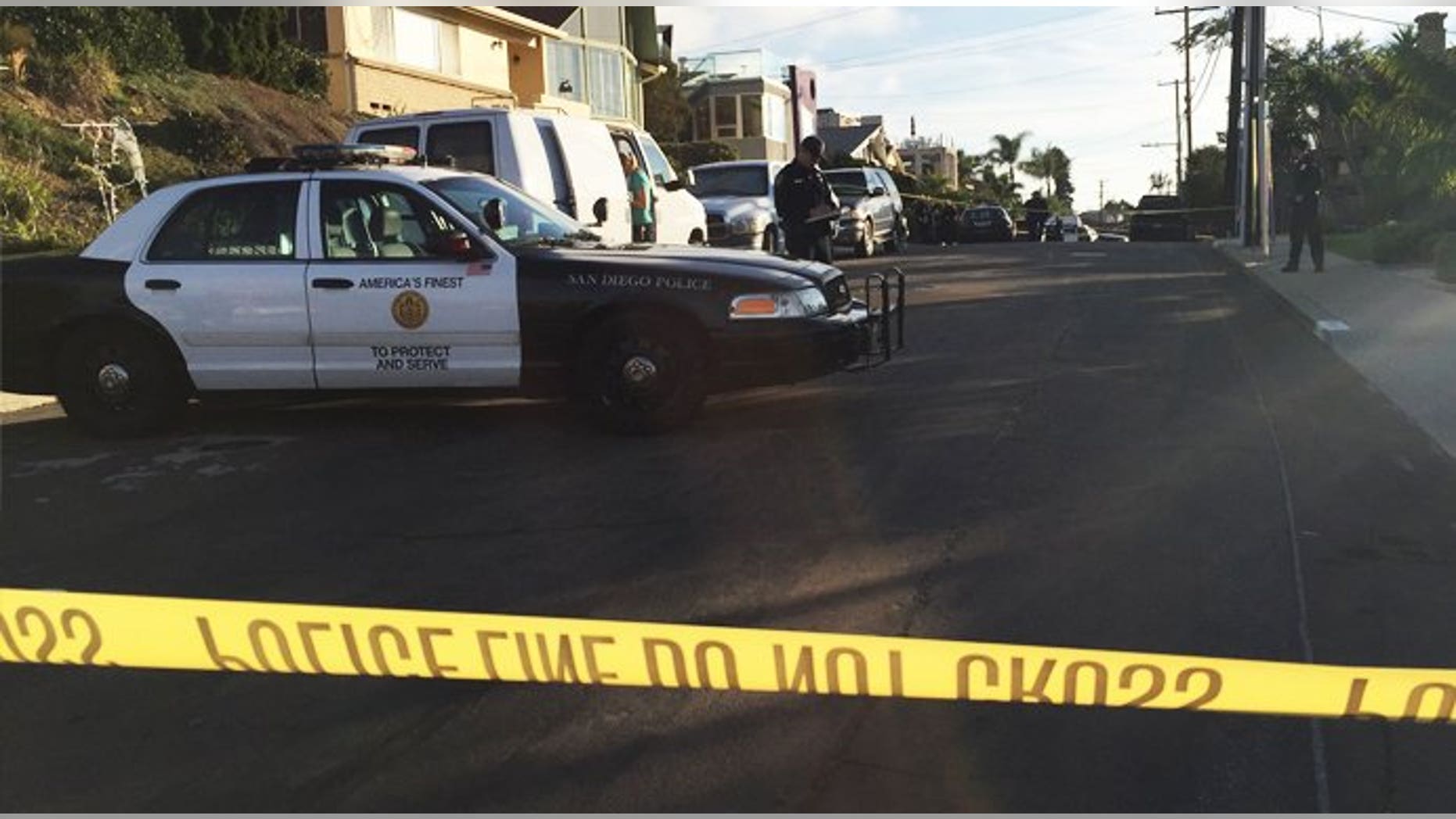 The crime scene in the San Diego neighborhood of Point Loma.