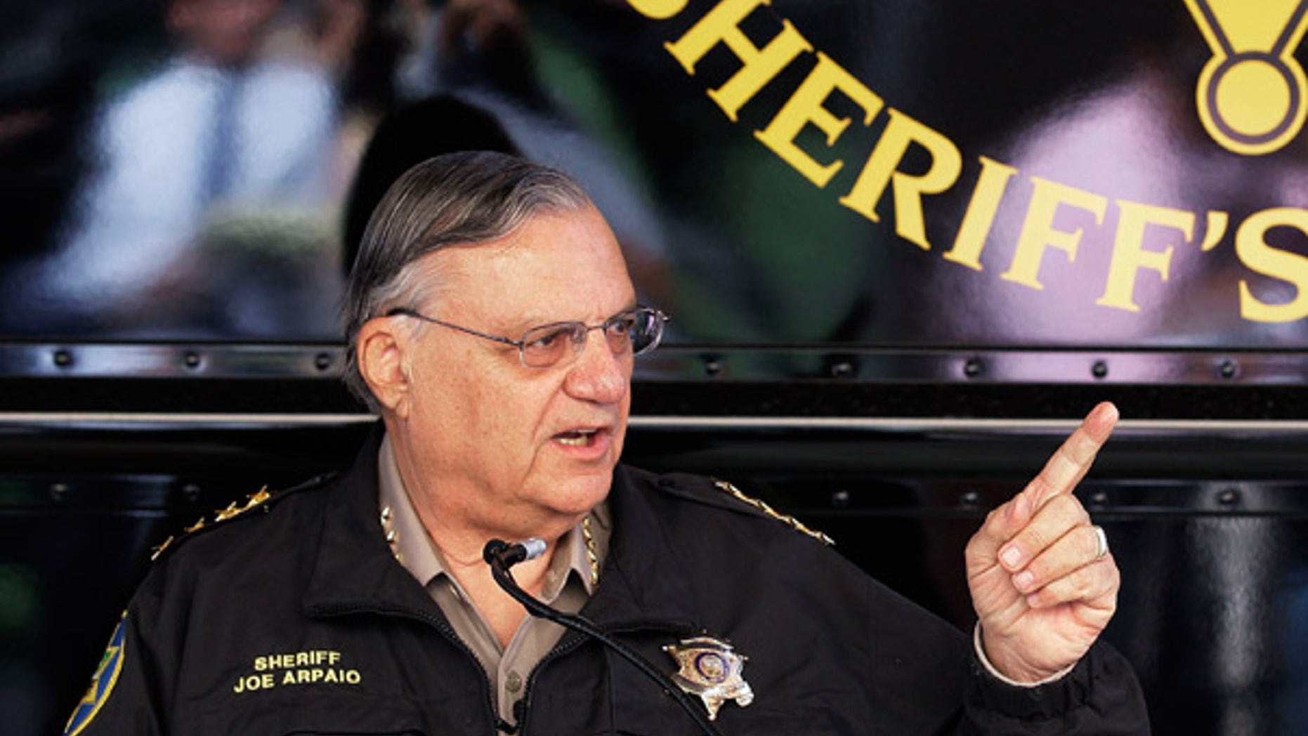 April 29: Maricopa County Sheriff Joe Arpaio holds a news conference in Phoenix.