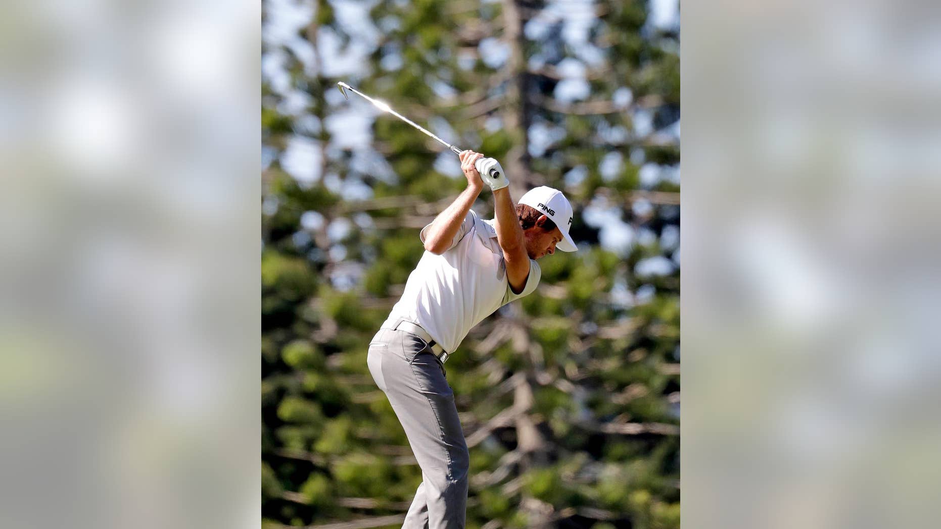 Aaron Baddeley, of Australia, hits from the second tee during the first round of the Tournament of Champions golf event, Thursday, Jan. 5, 2017, at Kapalua Plantation Course in Kapalua, Hawaii. (AP Photo/Matt York)