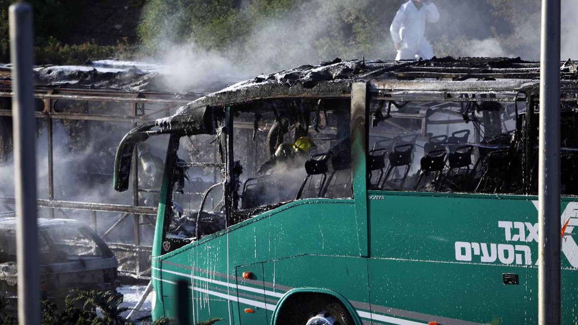A bus exploded in the heart of Jerusalem Monday, wounding nearly 20 people.