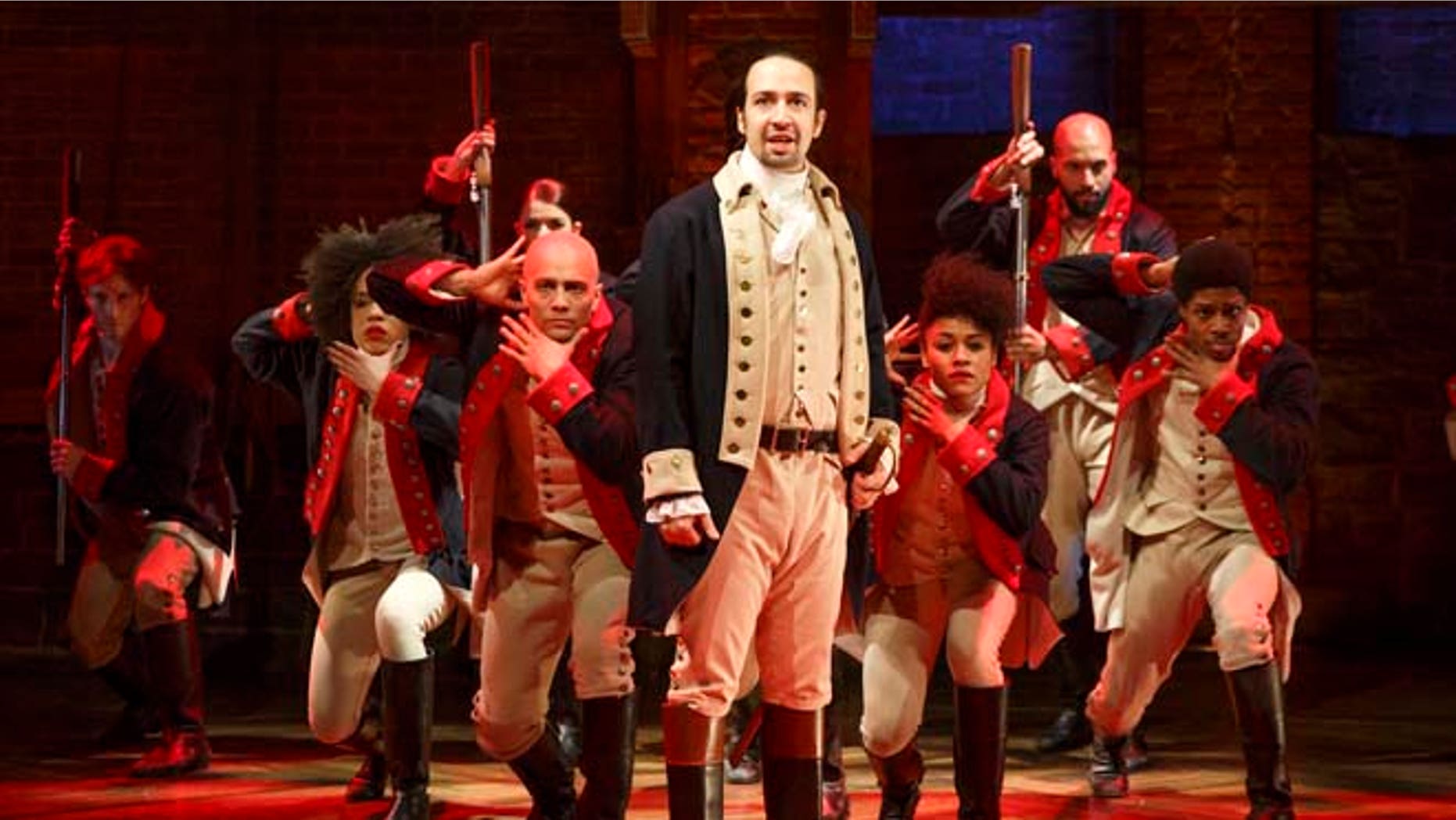 Lin-Manuel Miranda during a performance of "Hamilton," in New York.