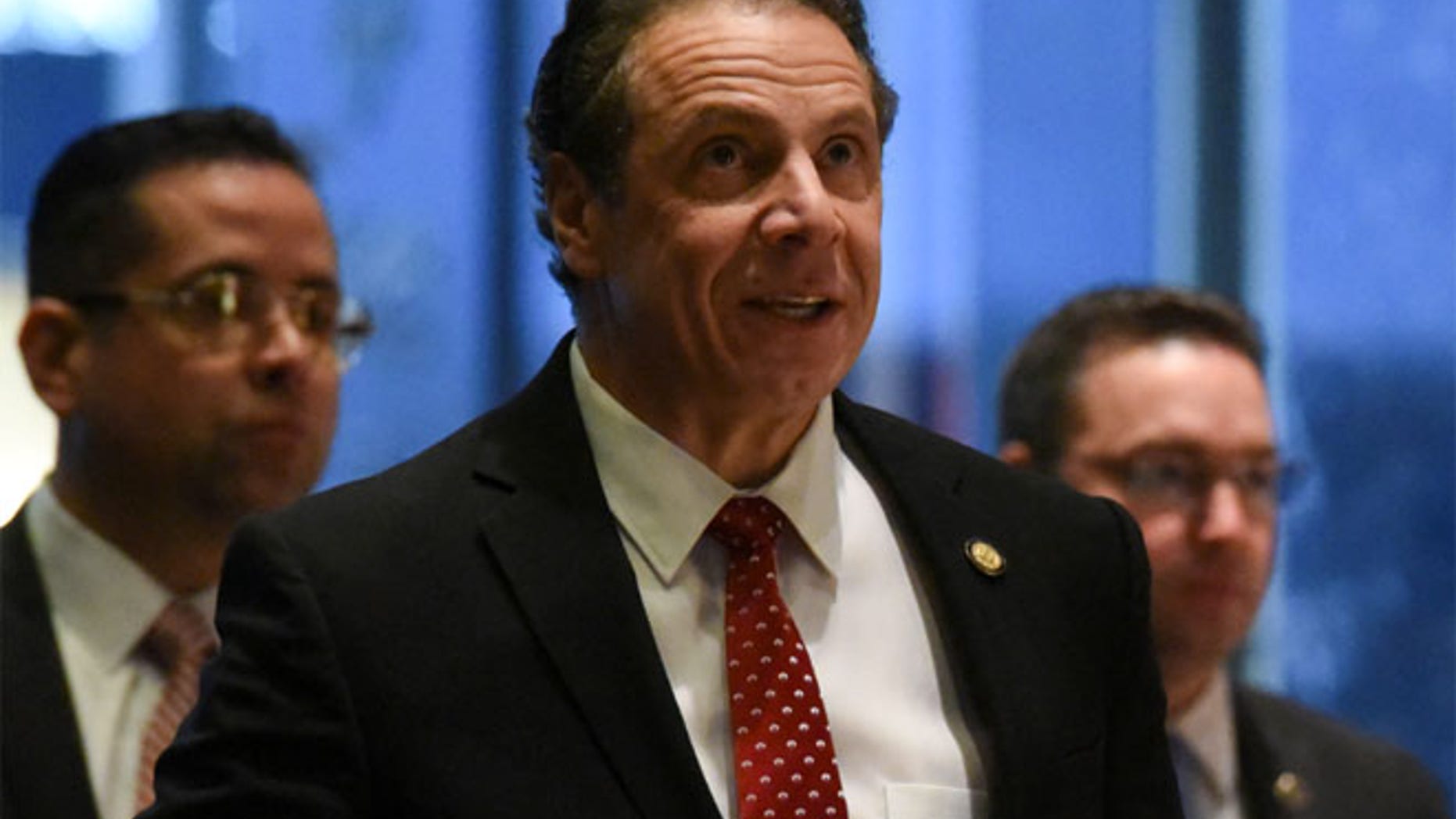 FILE 2017: Andrew Cuomo, governor of New York, arrives at Trump Tower in New York City