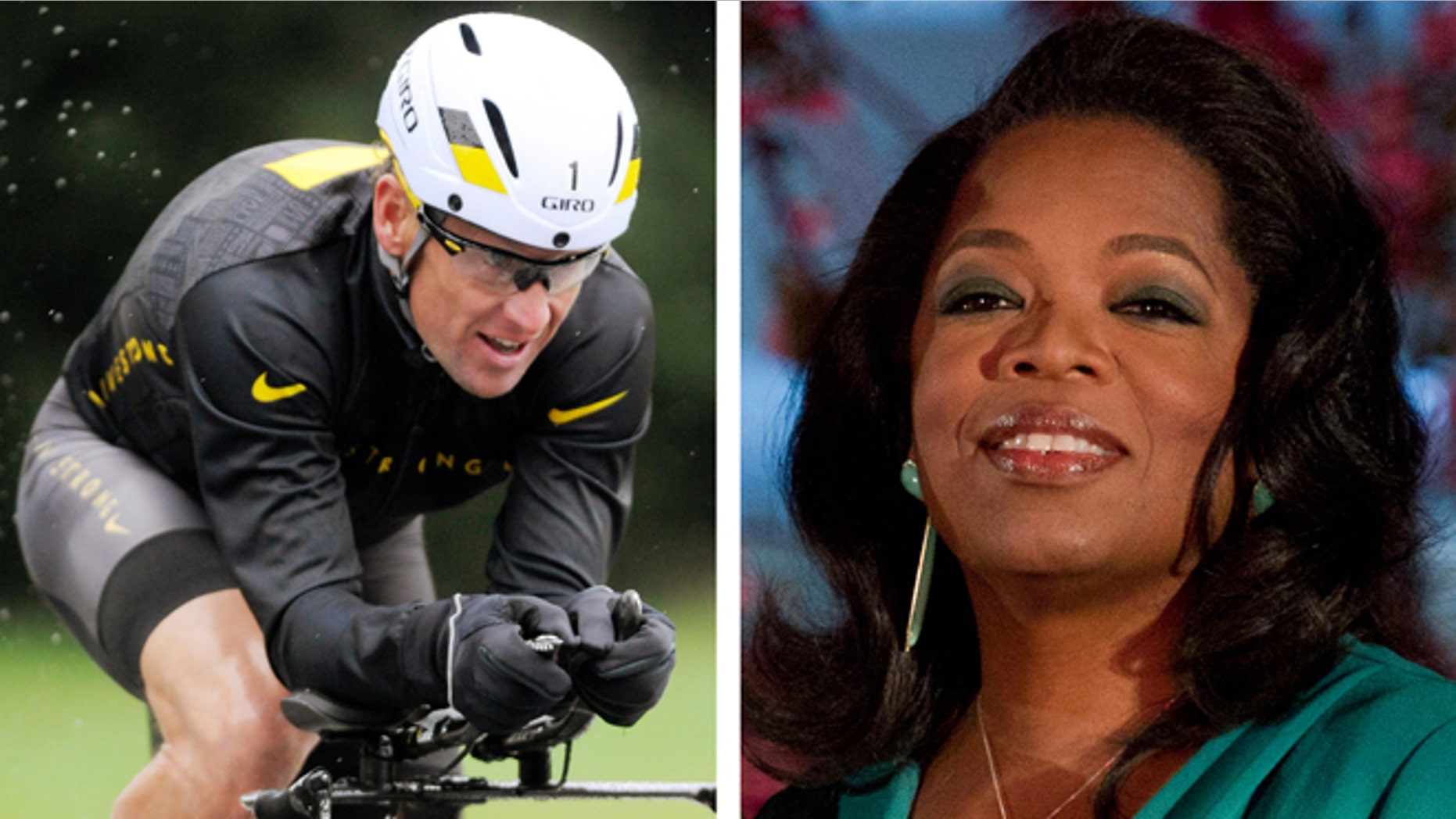 FILE - This combination image made of file photos shows Lance Armstrong, left, on Oct. 7, 2012, and Oprah Winfrey, right, on March 9, 2012.