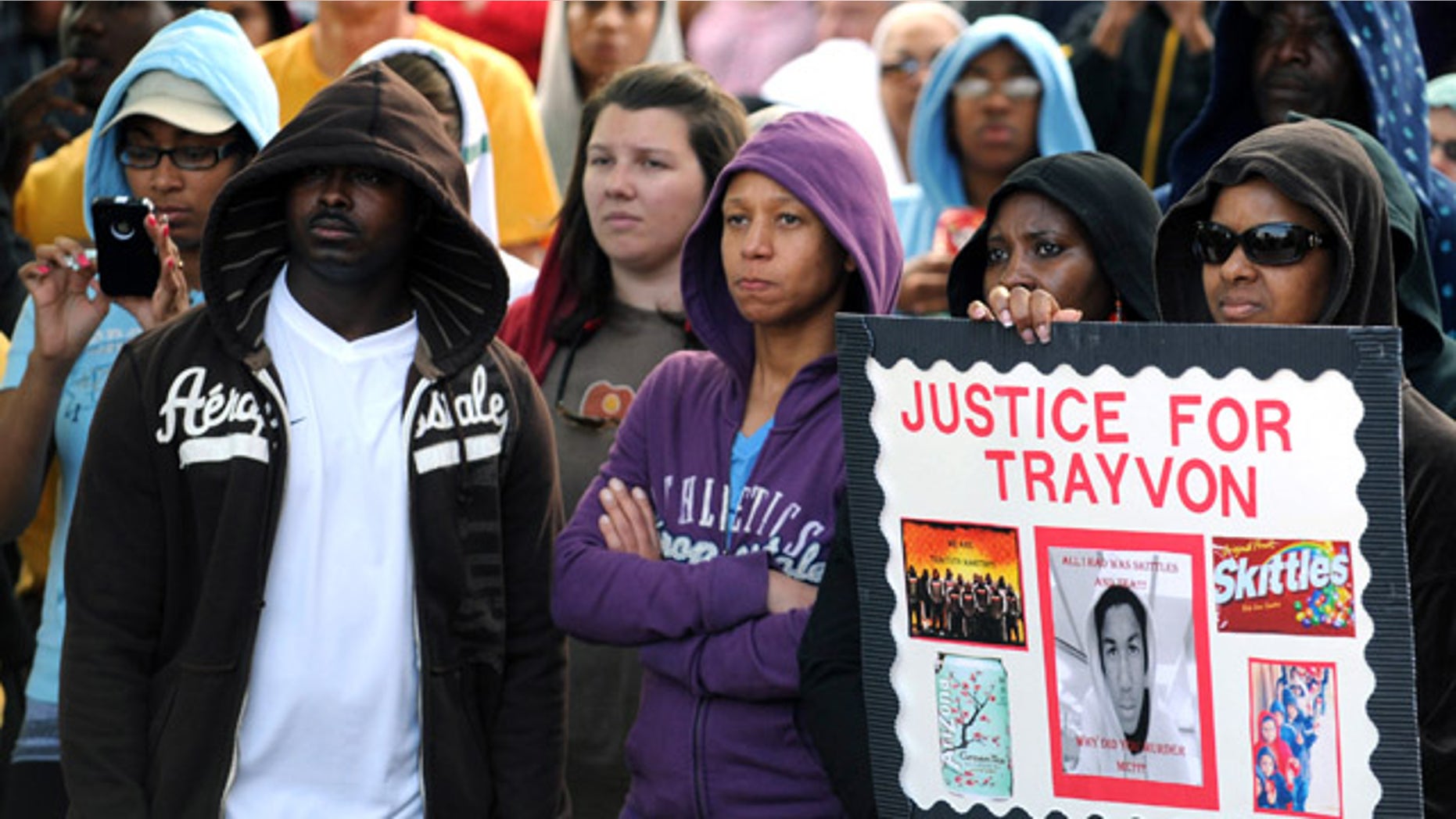 March 29: Supporters wear hoodies during a 'My Child is Your Child' rally calling for justice in the death of Florida teenager Trayvon Martin in downtown Hattiesburg, Miss.