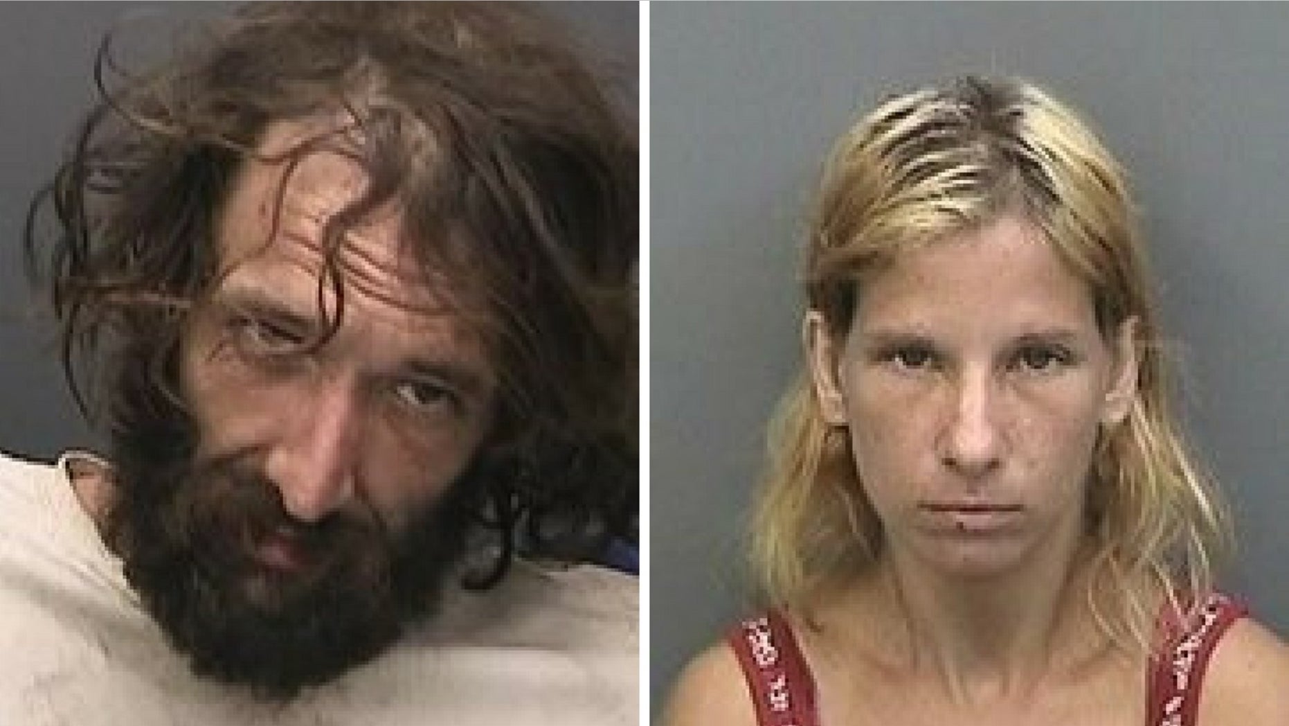 Randy Lee Betts, left, and Ashley DeSouza were arrested in Seffner, Fla., on Monday, July 9, 2018.