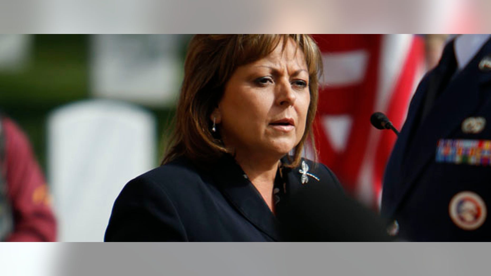 Nov. 1, 2011: Gov. Susana Martínez speaks during the memorial service for 10 veterans at the Santa Fe National Cemetery as part of the Missing in America Project.