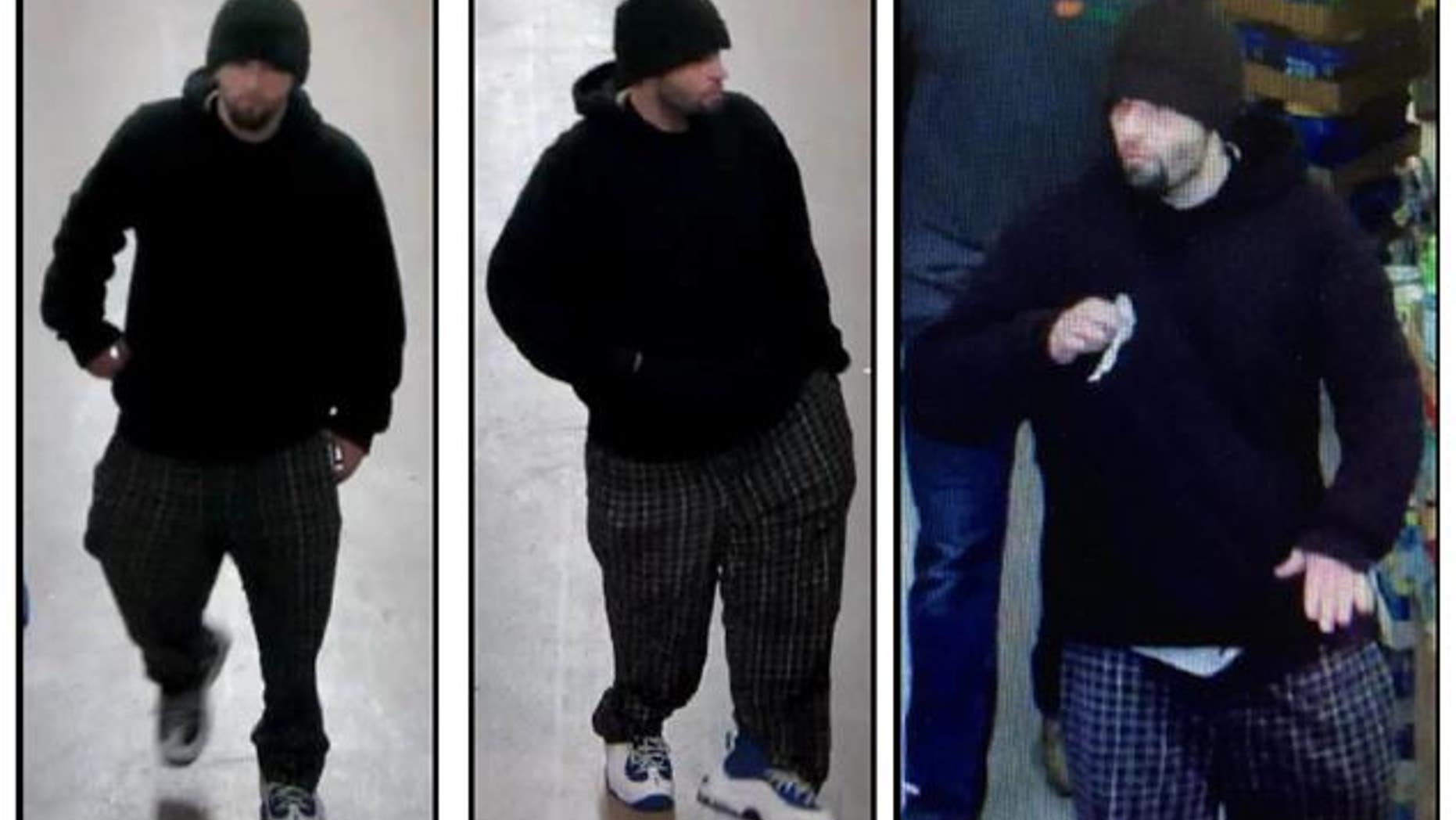 Police released these images of the suspect on the loose.