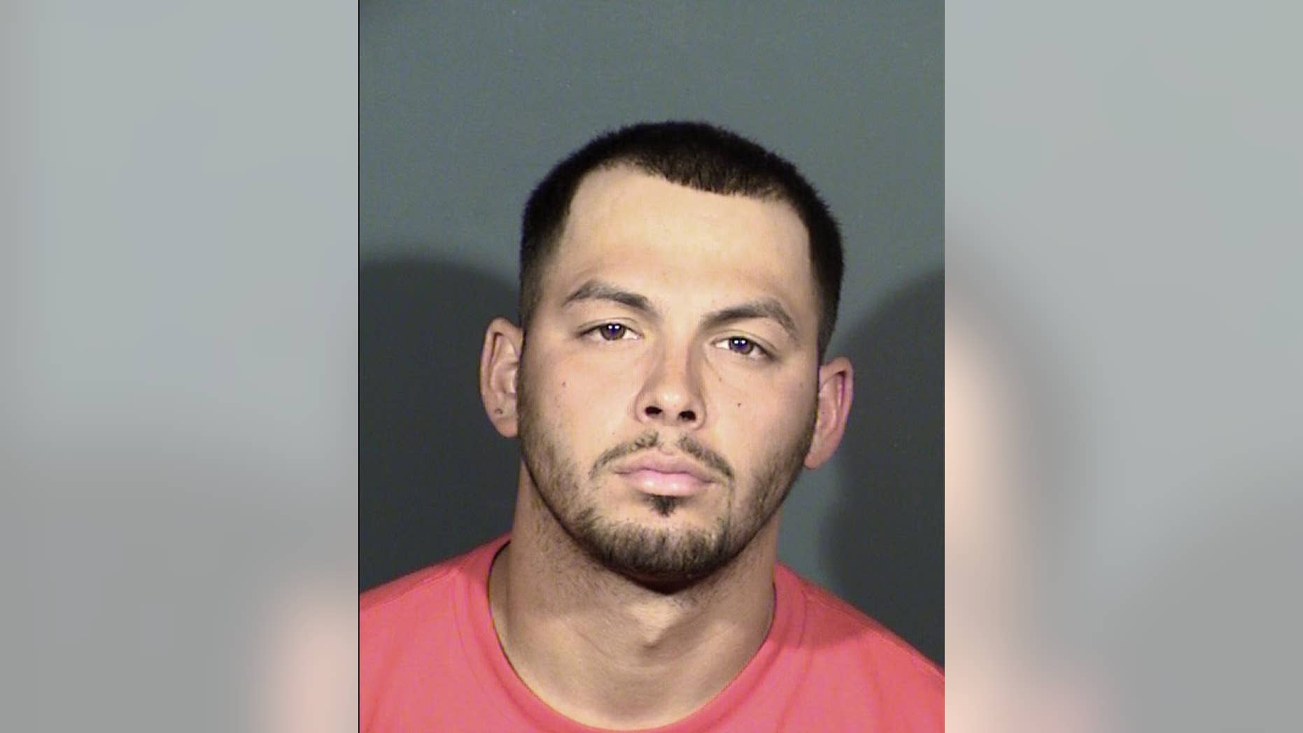 This undated Clark County Detention Center photo provided by the Las Vegas Metropolitan Police Department shows James Michael Michael Beach, 27, of Las Vegas. Authorities say Beach, who also uses the name James Michael Garcia, was arrested Sunday, May 7, 2017, and jailed pending an initial court appearance in the one-punch killing of Luis Campos. (Las Vegas Metropolitan Police Department via AP)