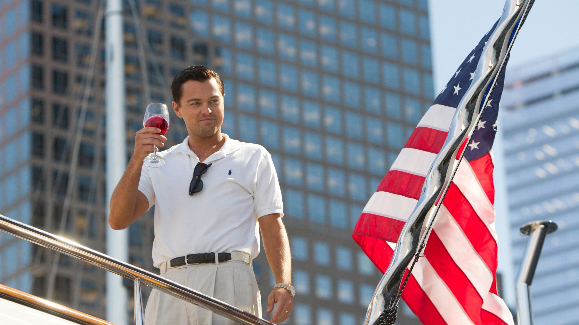 Leonardo DiCaprio as Jordan Belfort in a scene from "The Wolf of Wall Street."