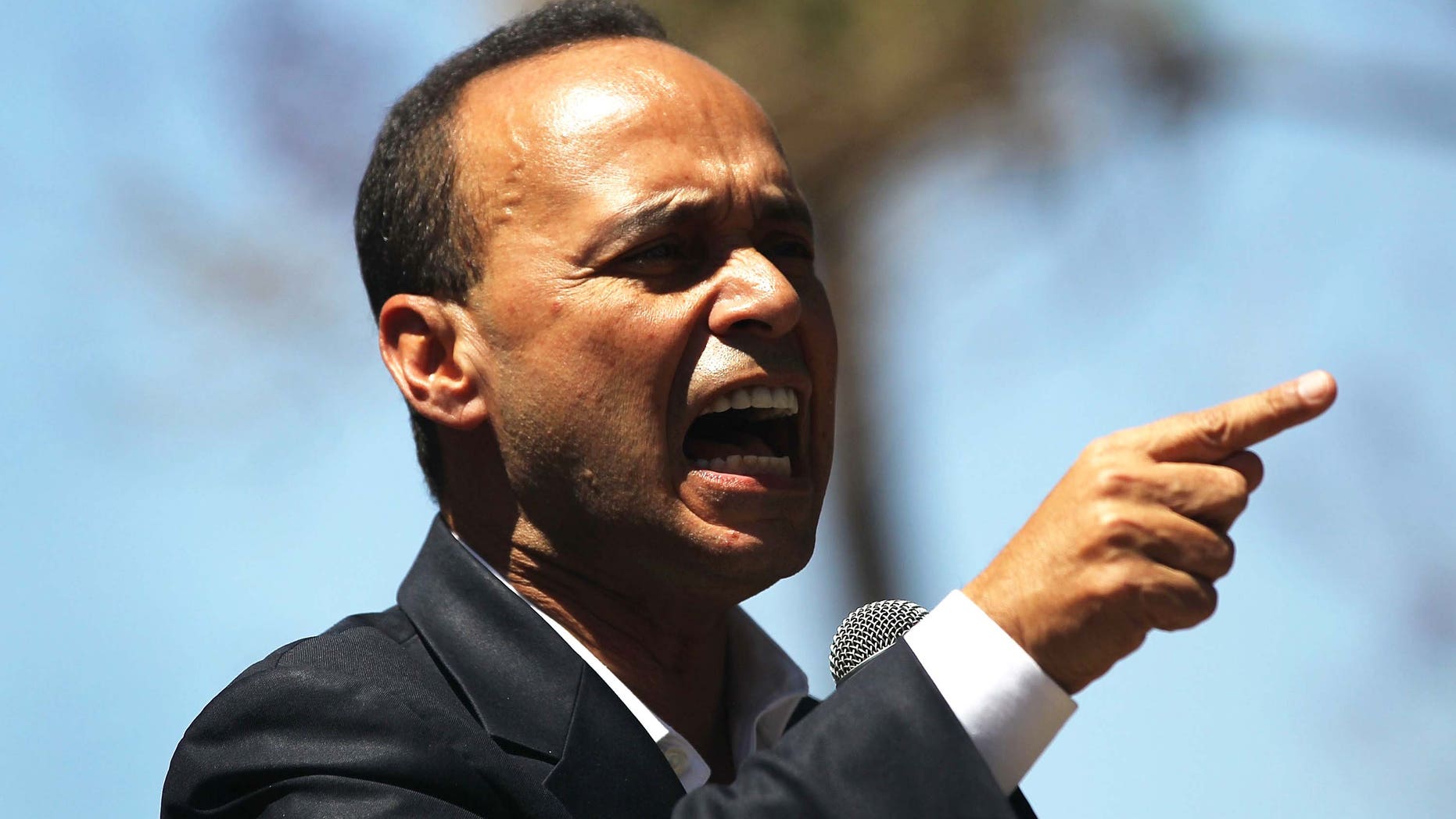 PHOENIX - APRIL 25: U.S. Rep. Luis Gutierrez (D-IL), speaks in favor of national immigration reform at a rally on April 25, 2010 in Phoenix, Arizona. A large crowd gathered to protest the passage of Arizona's tough new immigration enforcement law which was signed by the state's Republican governor Jan Brewer two days before. Critics of the law say that it will encourage racial profiling by law enforcement and endanger the civil rights. (Photo by John Moore/Getty Images)