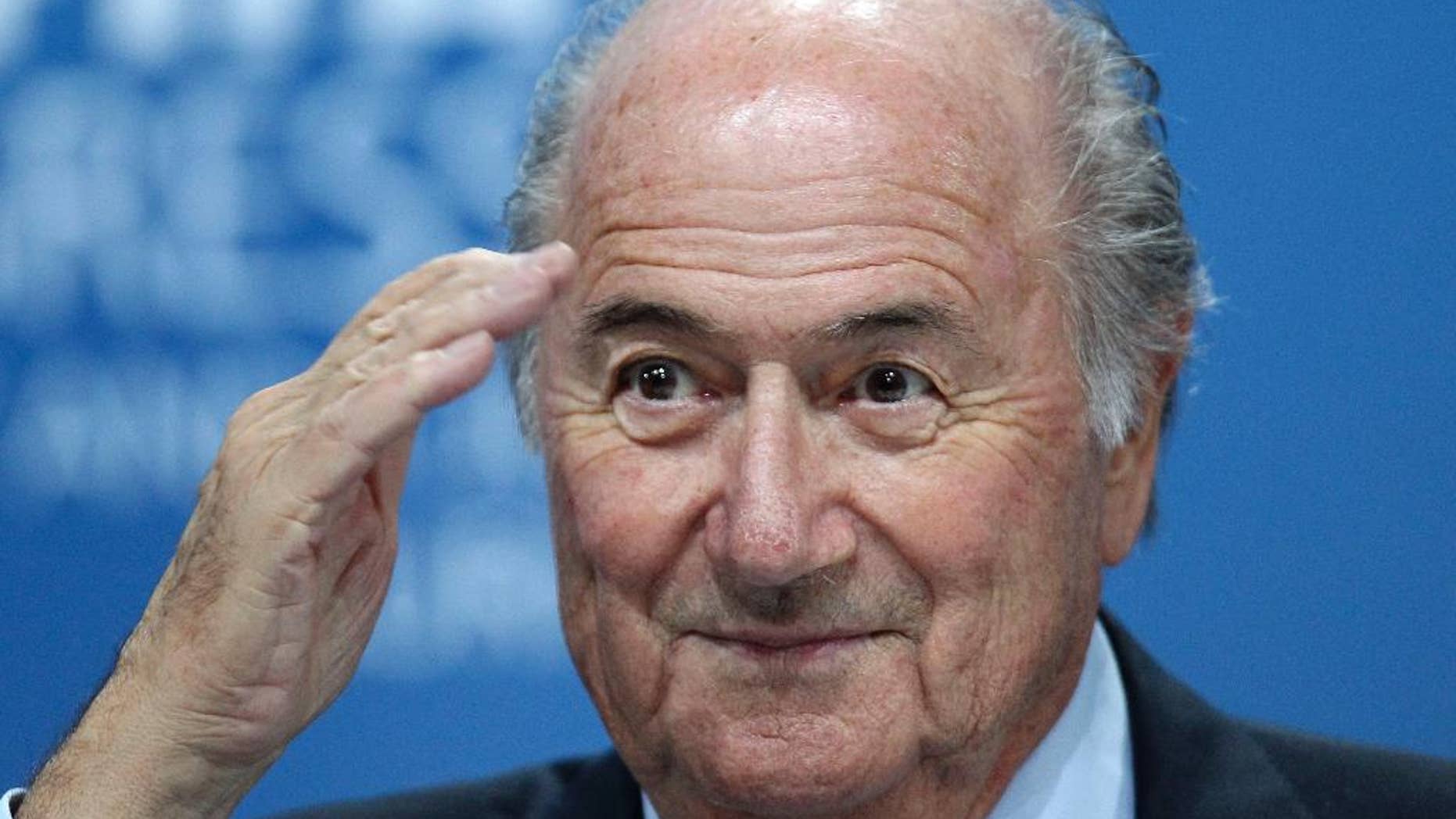 FILE - In this June 1, 2011 file photo Sepp Blatter attends a press conference in Zurich, Switzerland. Sepp Blatter will go to sport's highest court on Aug. 25, 2016 to challenge his six-year ban from football for approving a $2 million FIFA payment to an adviser. (AP Photo/Michael Probst, File)