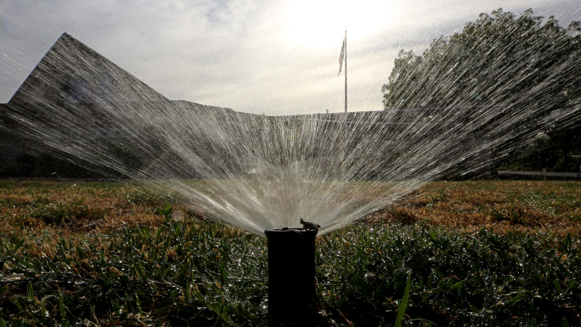 FILE -- Sprinklers water a lawn in Sacramento, Calif.