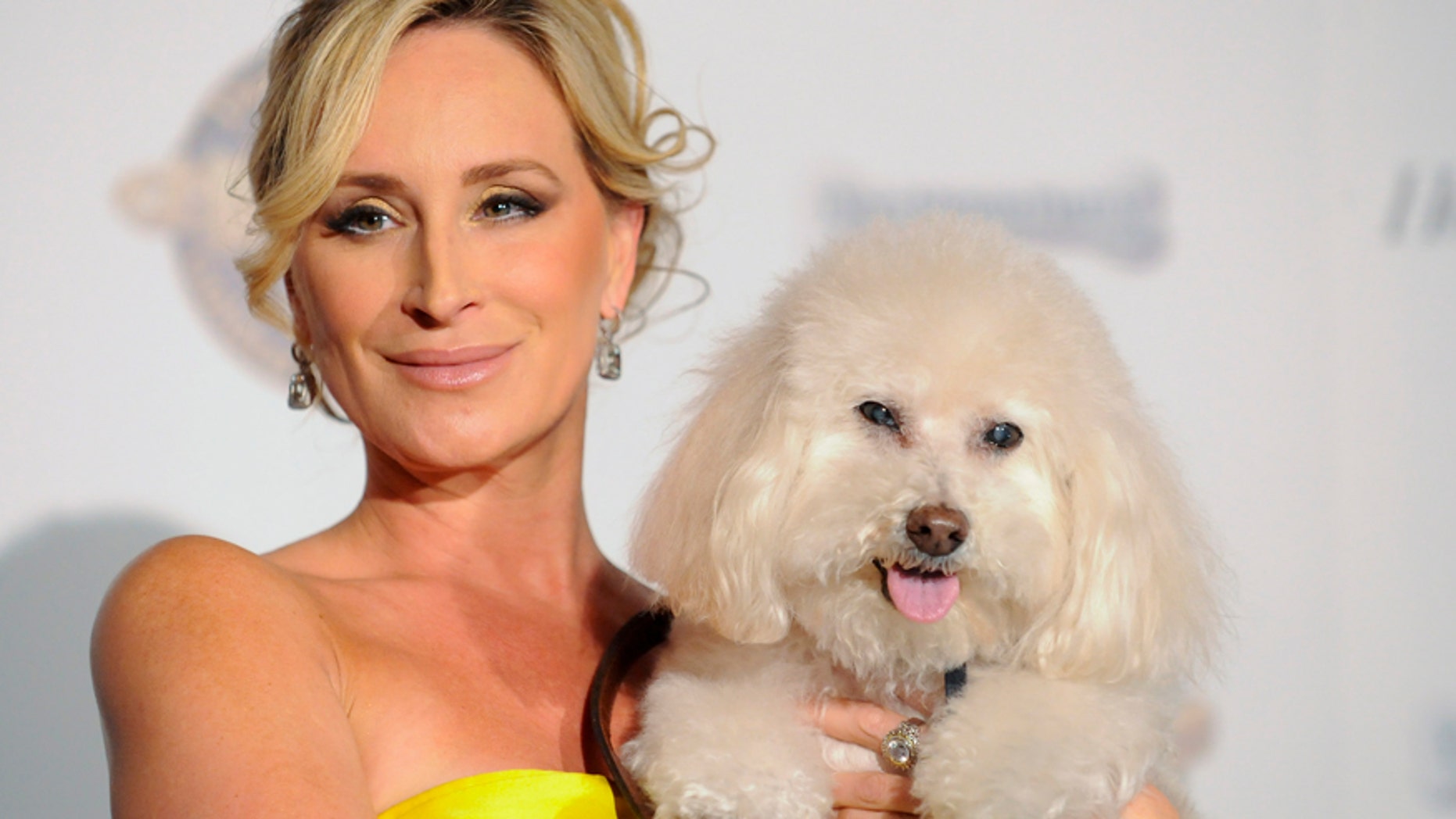 "Real Housewives of New York" star Sonja Morgan and her dog Millou arrive at the first annual Golden Collar Awards celebrating Hollywood's most talented canine thespians from Oscar nominated films and Emmy Award winning television shows in Los Angeles, California February 13, 2012.
