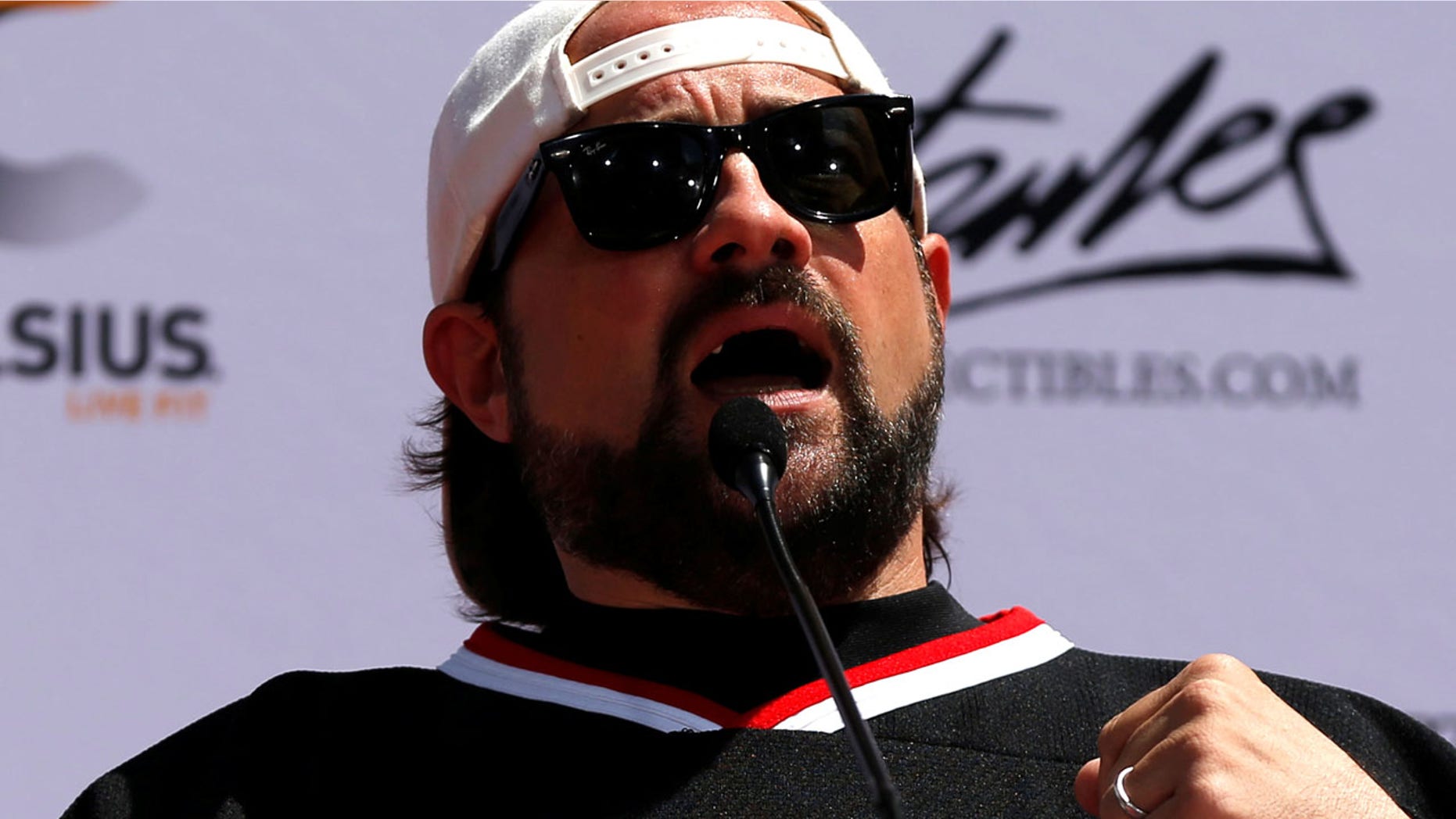 Director Kevin Smith, seen here in 2017, tweeted Monday that he suffered a massive heart attack.