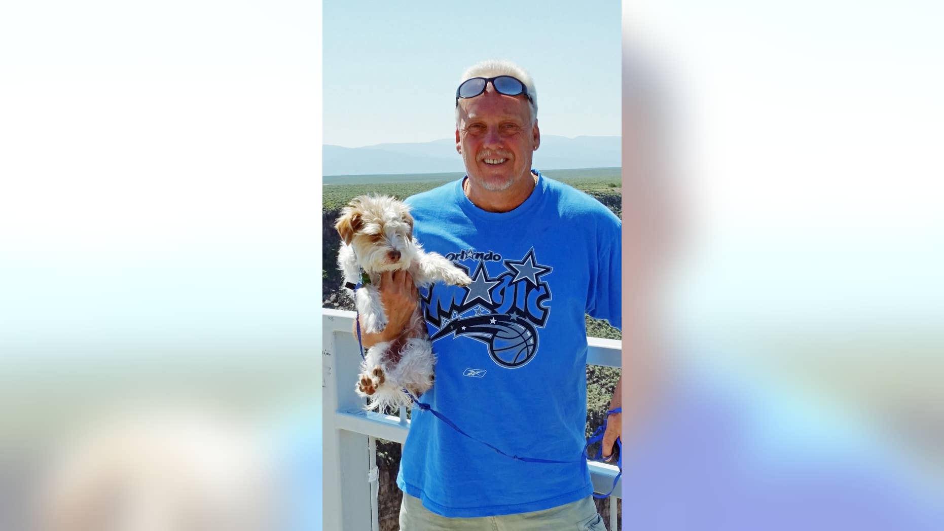 This June, 2015 photo provided by Linda Bilyeu shows her ex-husband Randy Bilyeu during a visit to northern New Mexico. He went missing while searching for a $2 million hidden treasure in northern New Mexico. The skeletal remains of Bilyeu were discovered the summer of 2016 by a crew with the Army Corps of Engineers that had been working along the Rio Grande just north of Cochiti Lake. Autopsy results show Bilyeu had no broken bones or other injuries, but medical investigators were unable to determine what caused his death due to the few clues gleaned from his skeletal remains. (Courtesy Linda Bilyeu via AP)