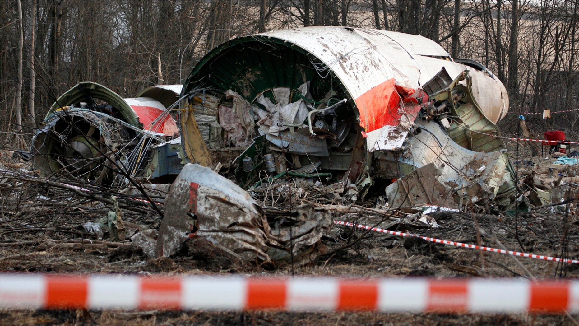 This Sunday April 11, 2010 file photo shows the wreckage of the Polish presidential plane which crashed early Saturday in Smolensk, western Russia