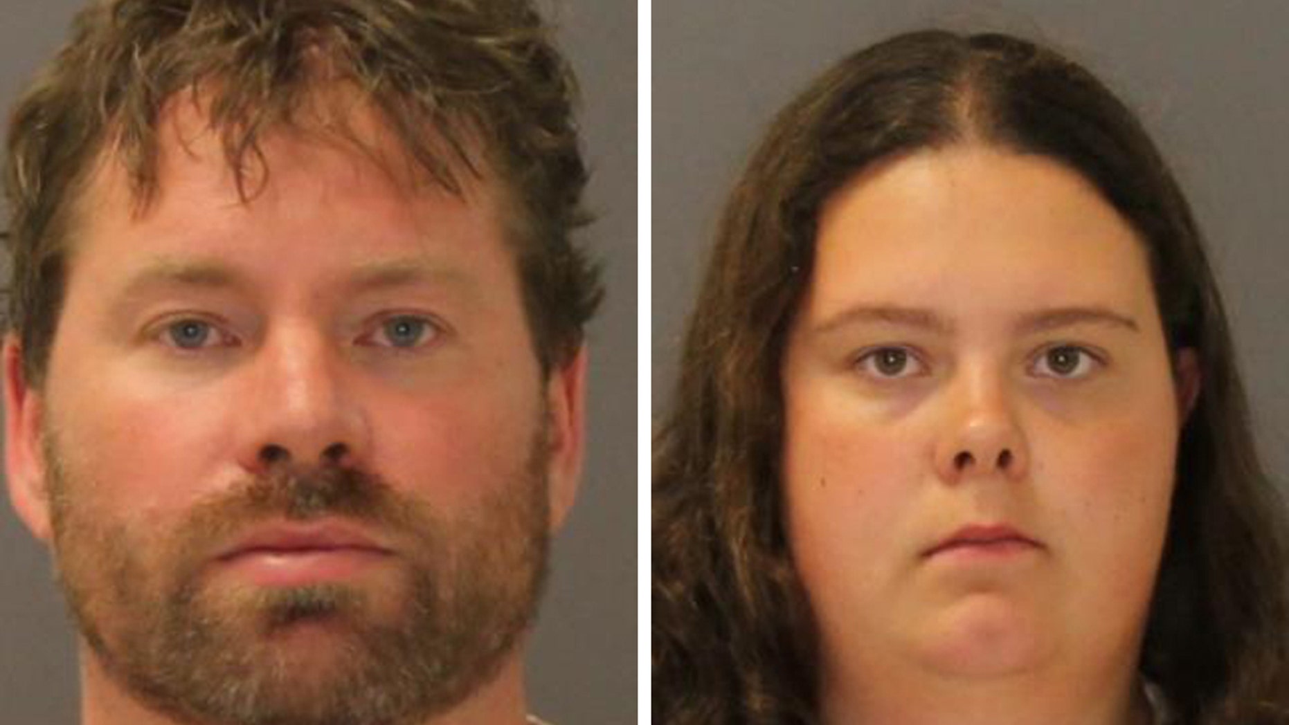 FILE - These file photos provided by the St. Lawrence County Sheriff's Office shows the booking photos of Stephen Howells II, left, and Nicole Vaisey, who were arraigned on Aug. 15, 2014 on charges they intended to physically harm or sexually abuse two Amish sisters after abducting them from a roadside farm stand. Federal prosecutors have now charged the couple accused of kidnapping and sexual exploitation of the children and possession of child pornography. Vaisey and Howells have already pleaded not guilty to state kidnapping charges. They are being held without bail. (AP Photo/St. Lawrence County Sheriff, File)