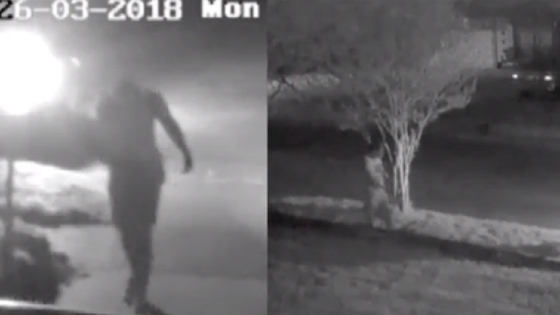 A man who swings his arms in a distinct walking motion is suspected in the murder of a Marine veteran in the Dallas area in March.